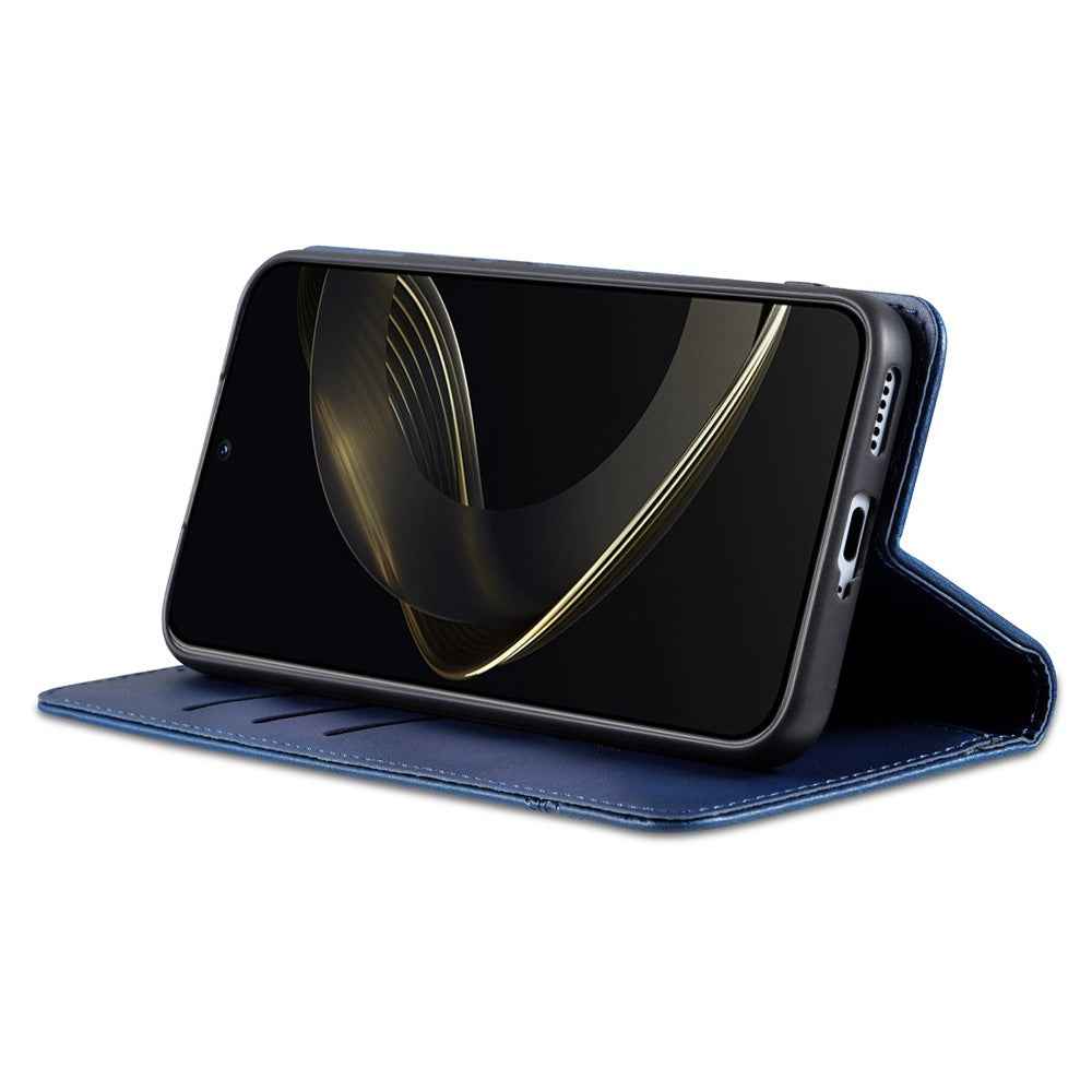 AZNS For Xiaomi 17 Pro Case Cowhide Texture PU Leather Wallet Phone Cover - Blue