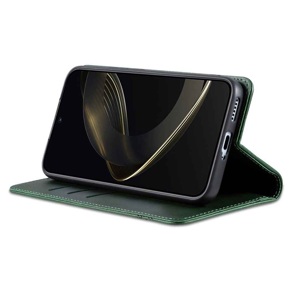 AZNS For Xiaomi 17 Pro Case Cowhide Texture PU Leather Wallet Phone Cover - Green