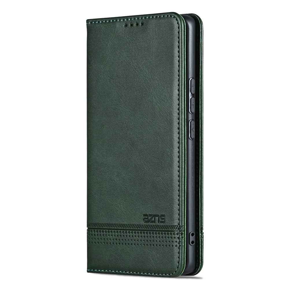 AZNS For Xiaomi 17 Pro Case Cowhide Texture PU Leather Wallet Phone Cover - Green