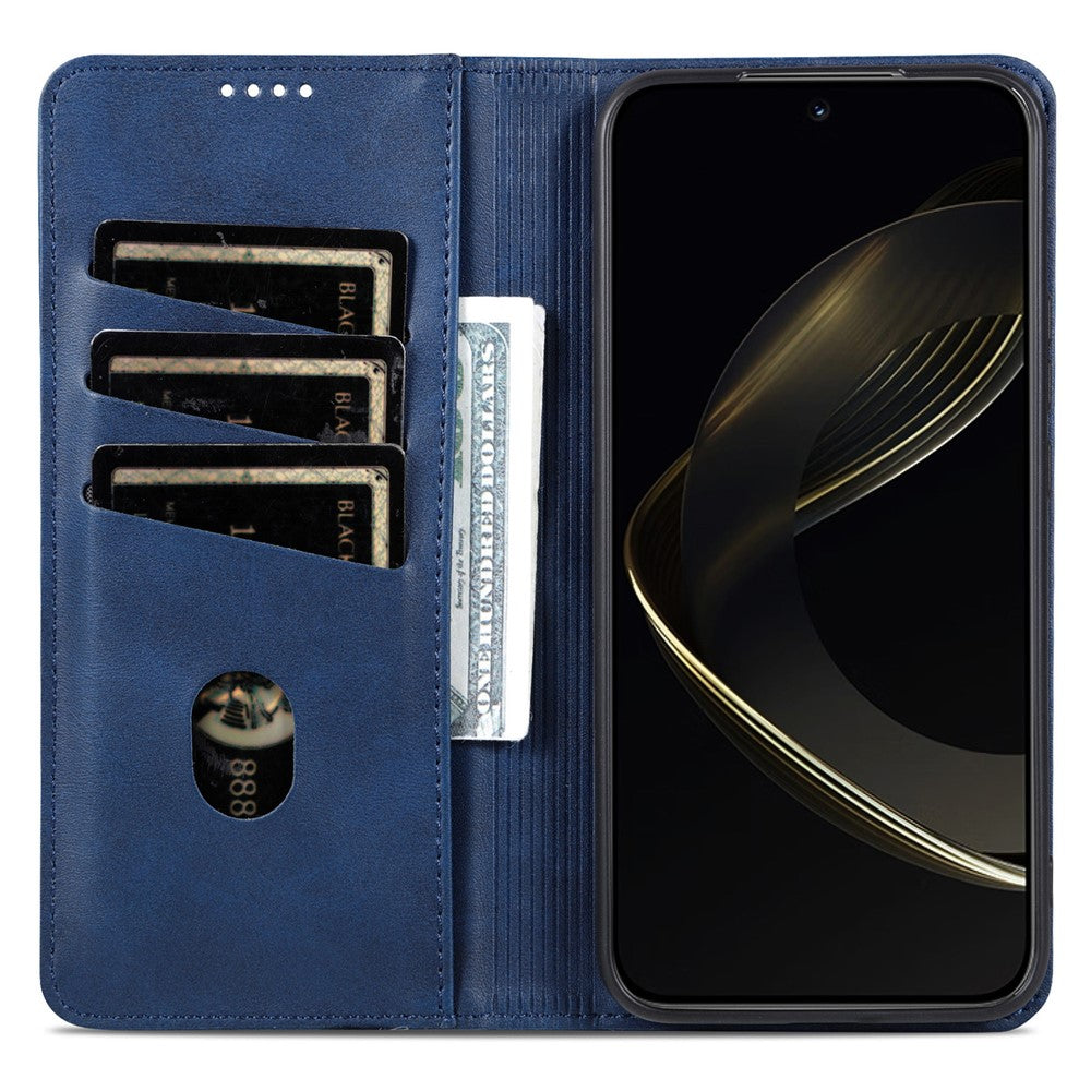 AZNS For Xiaomi 17 Pro Max Case Cowhide Texture PU Leather Wallet Phone Cover - Blue