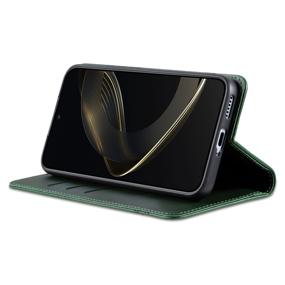 AZNS For Xiaomi 17 Pro Max Case Cowhide Texture PU Leather Wallet Phone Cover - Green