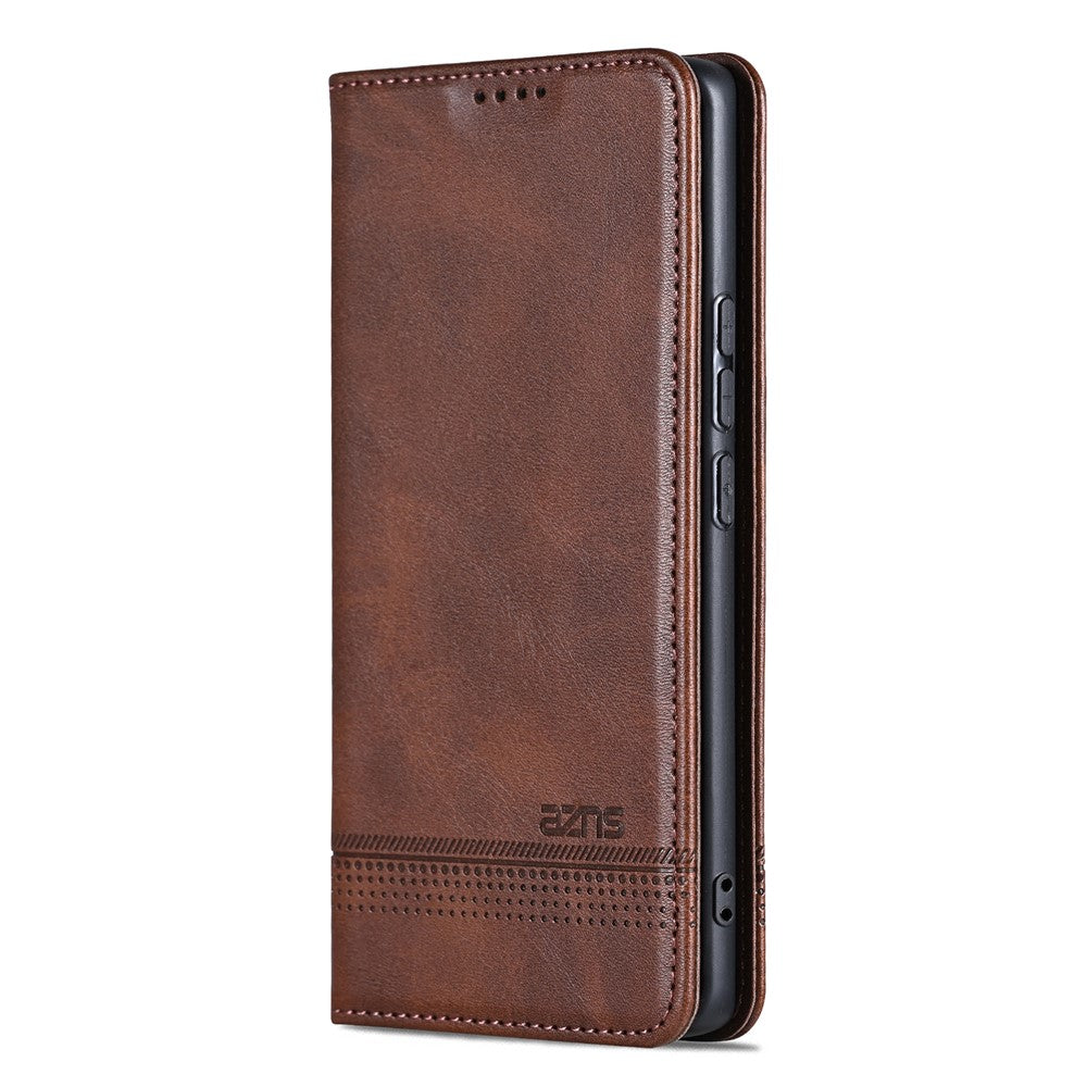 AZNS For Xiaomi 17 Pro Max Case Cowhide Texture PU Leather Wallet Phone Cover - Coffee