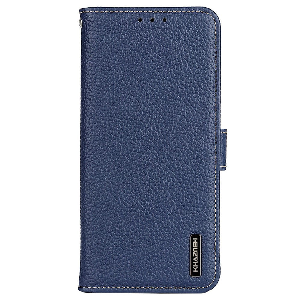 KHAZNEH For Xiaomi Poco M8 Pro 5G / Redmi Note 15 Pro+ 5G (Global) Case Genuine Cow Leather Flip Phone Cover - Blue