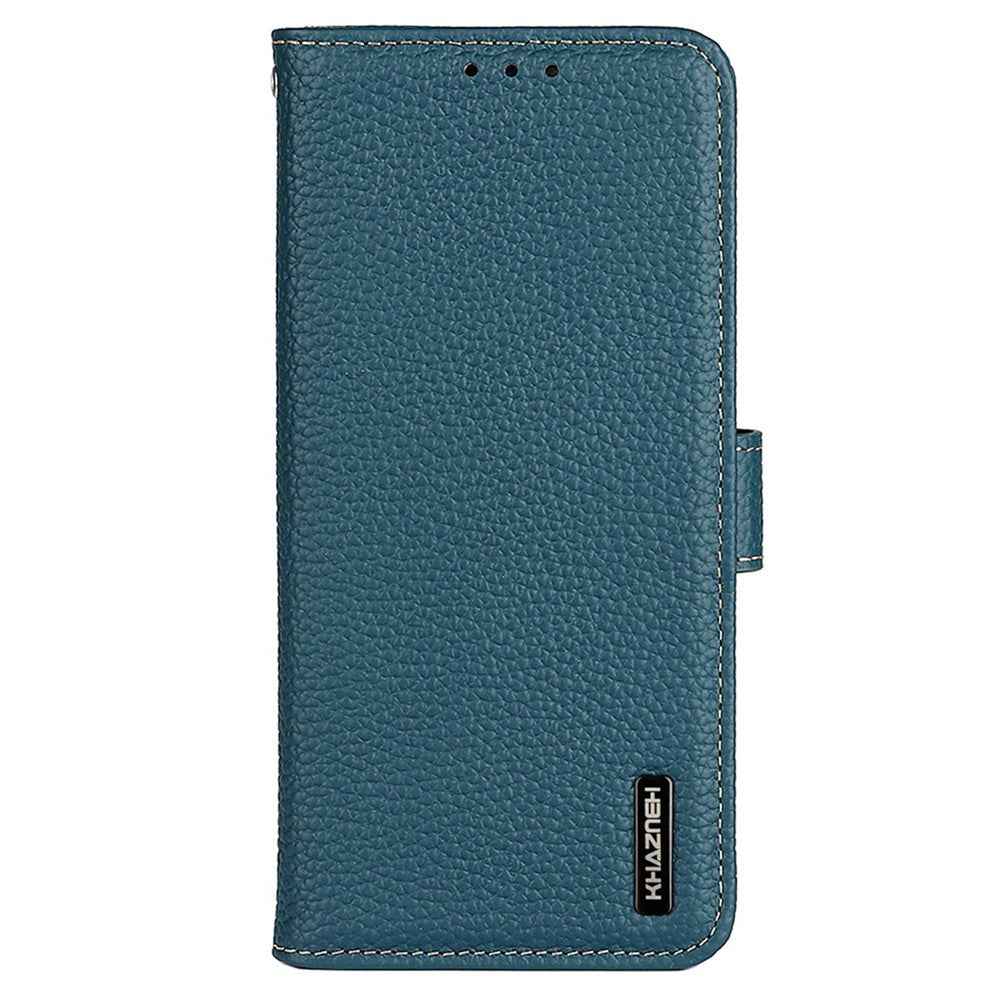 KHAZNEH For Xiaomi 17 Pro Case Genuine Cow Leather Flip Phone Cover - Green
