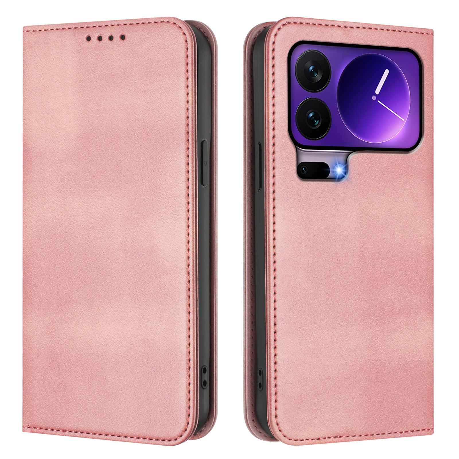 For Xiaomi 17 Pro Wallet Cases Retro Texture RFID Blocking Leather Phone Cover - Pink
