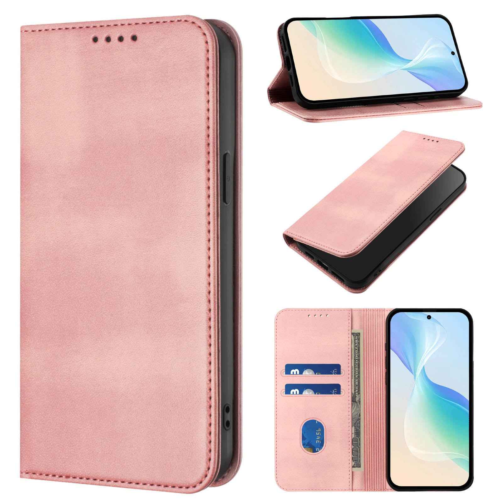 For Xiaomi 17 Pro Wallet Cases Retro Texture RFID Blocking Leather Phone Cover - Pink