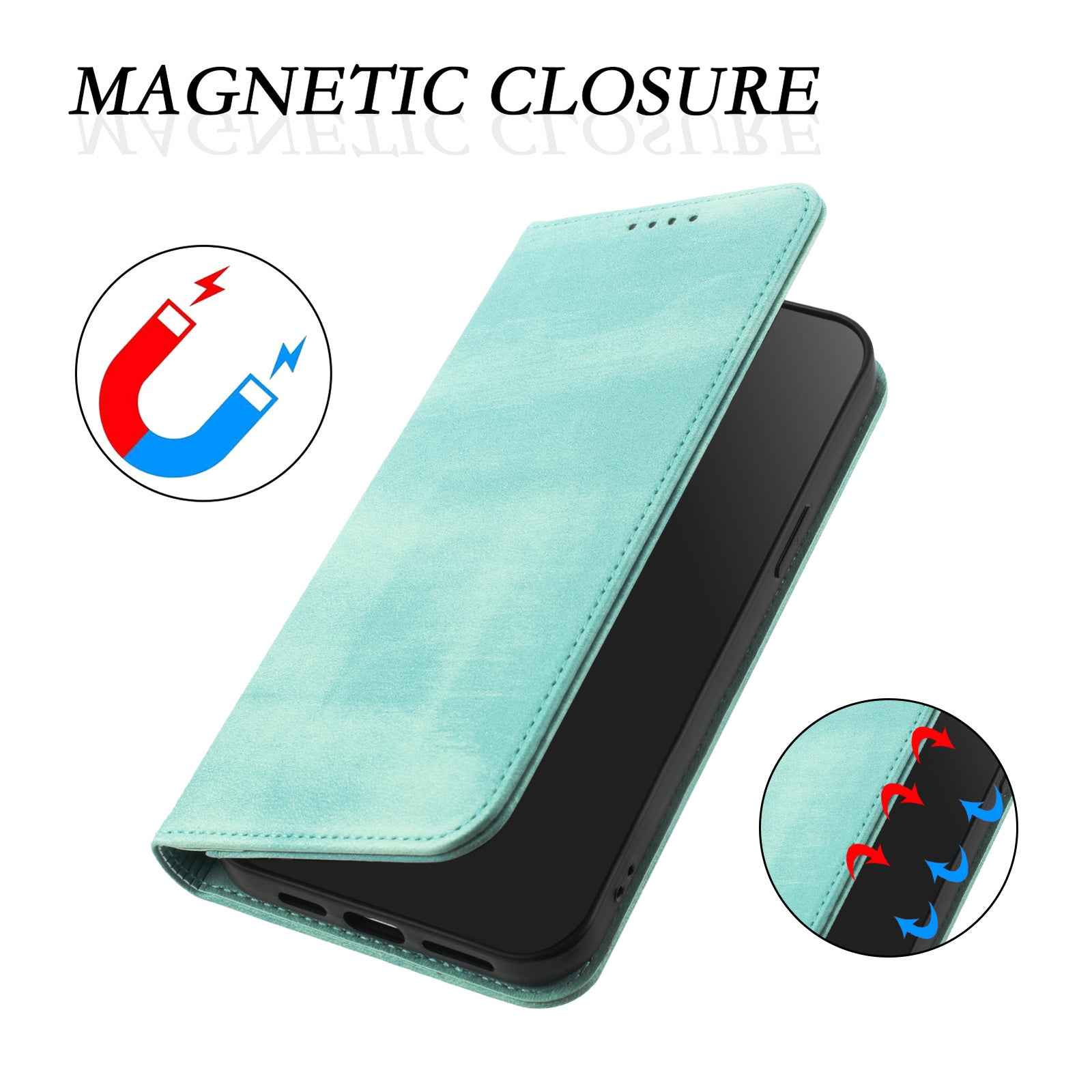 For Xiaomi 17 Pro Wallet Cases Retro Texture RFID Blocking Leather Phone Cover - Mint Green