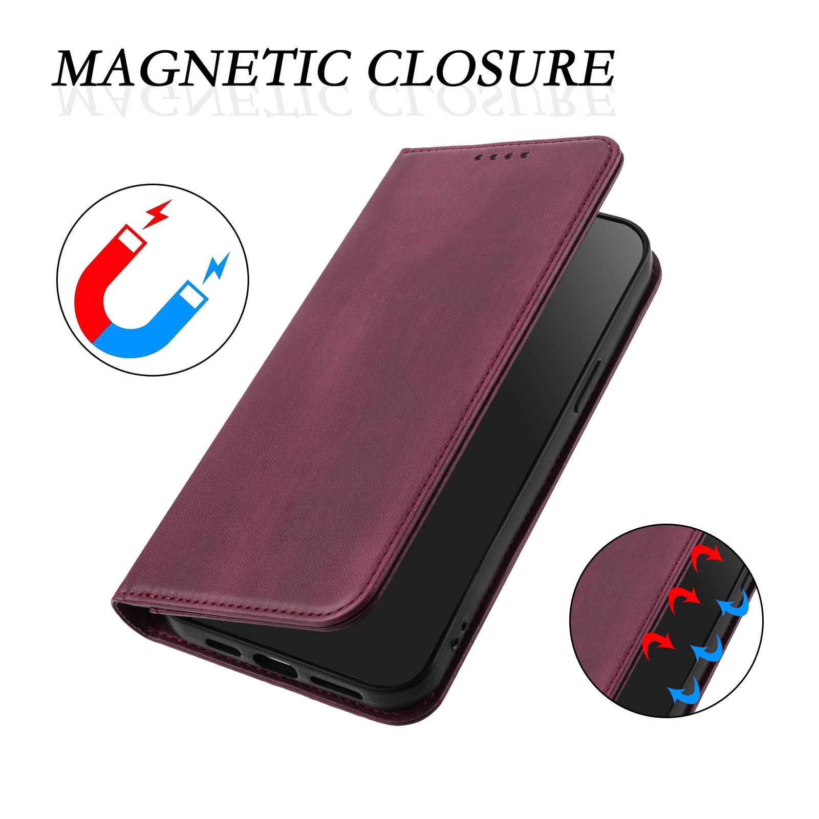 For Xiaomi 17 Pro Wallet Cases Retro Texture RFID Blocking Leather Phone Cover - Wine Red