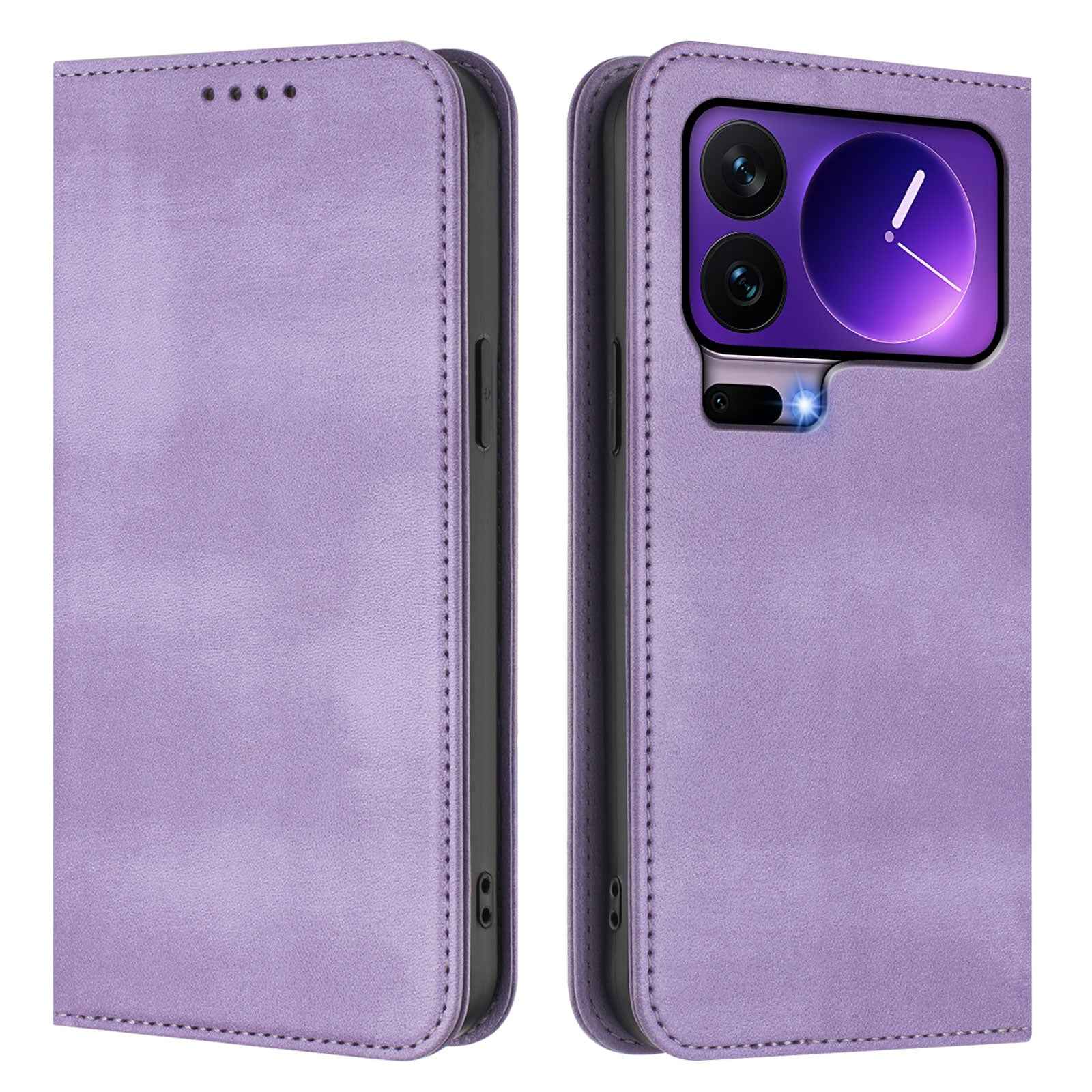 For Xiaomi 17 Pro Wallet Cases Retro Texture RFID Blocking Leather Phone Cover - Light Purple