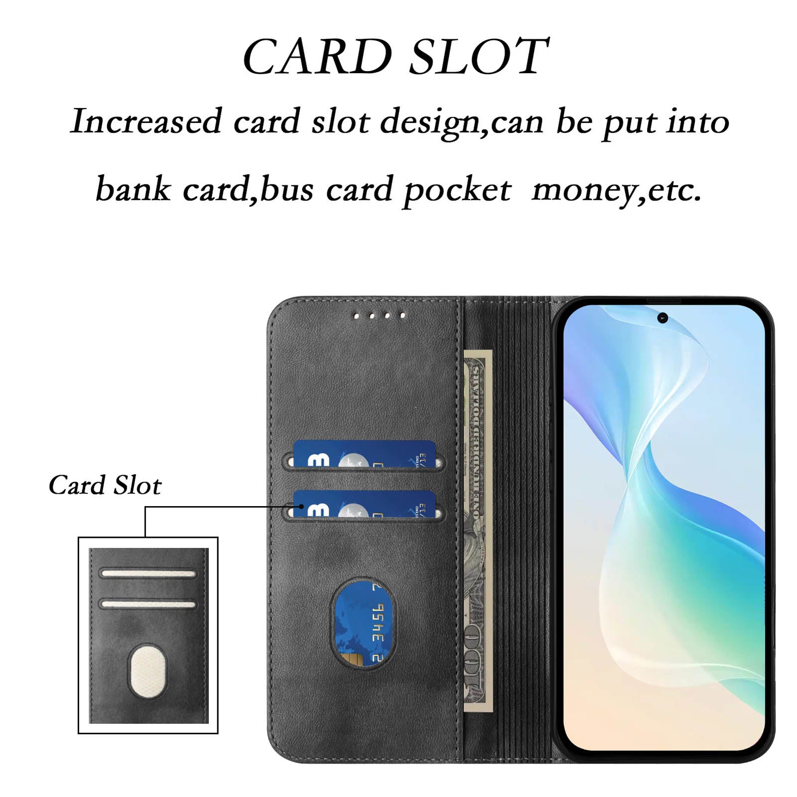 For Xiaomi 17 Pro Max Wallet Cases Retro Texture RFID Blocking Leather Phone Cover - Black
