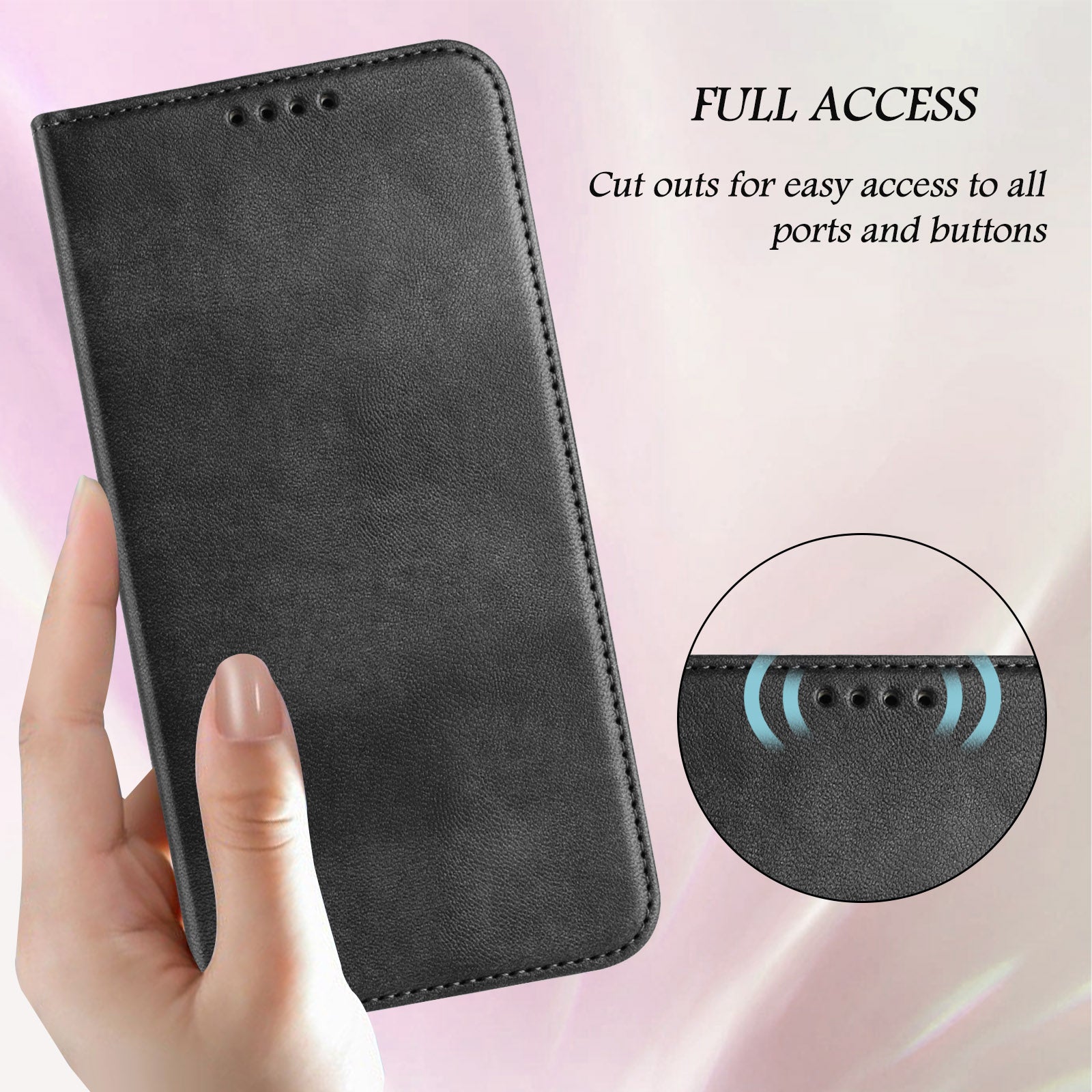 For Xiaomi 17 Pro Max Wallet Cases Retro Texture RFID Blocking Leather Phone Cover - Black