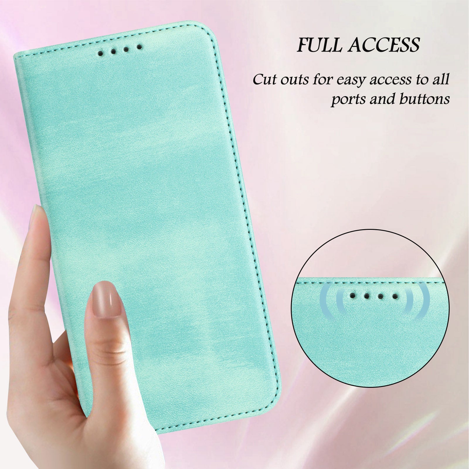 For Xiaomi 17 Pro Max Wallet Cases Retro Texture RFID Blocking Leather Phone Cover - Mint Green