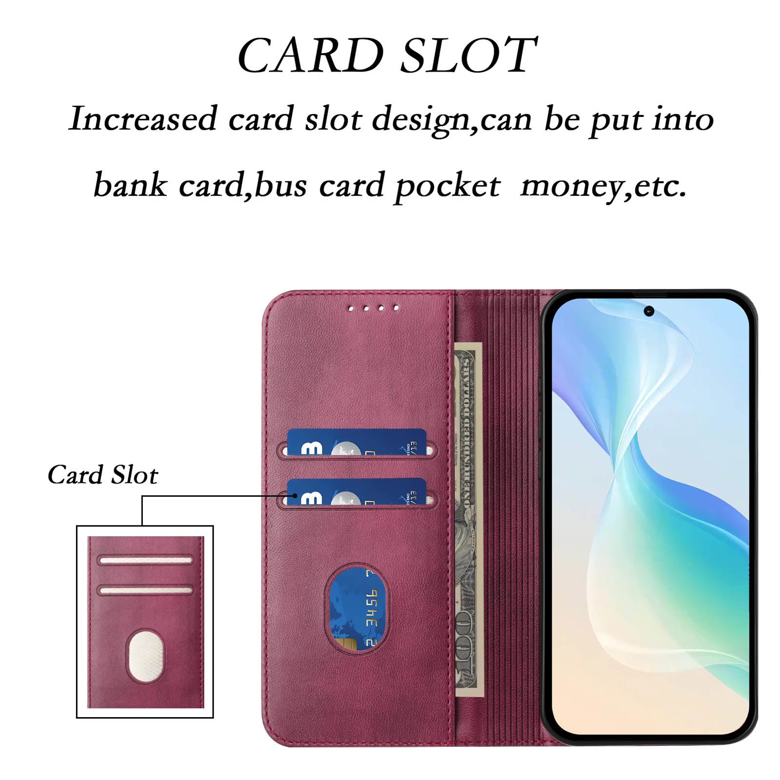 For Xiaomi 17 Pro Max Wallet Cases Retro Texture RFID Blocking Leather Phone Cover - Wine Red