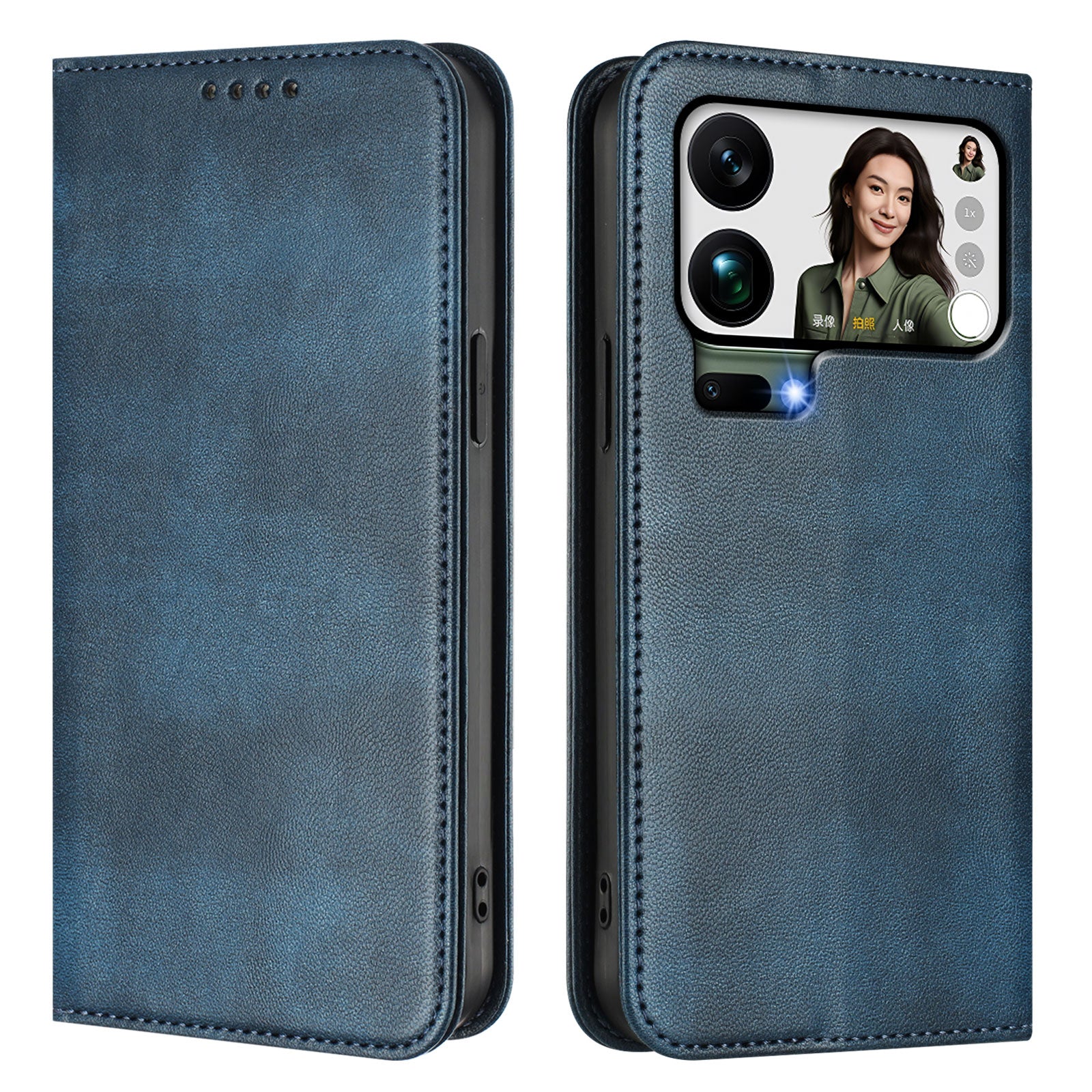 For Xiaomi 17 Pro Max Wallet Cases Retro Texture RFID Blocking Leather Phone Cover - Blue