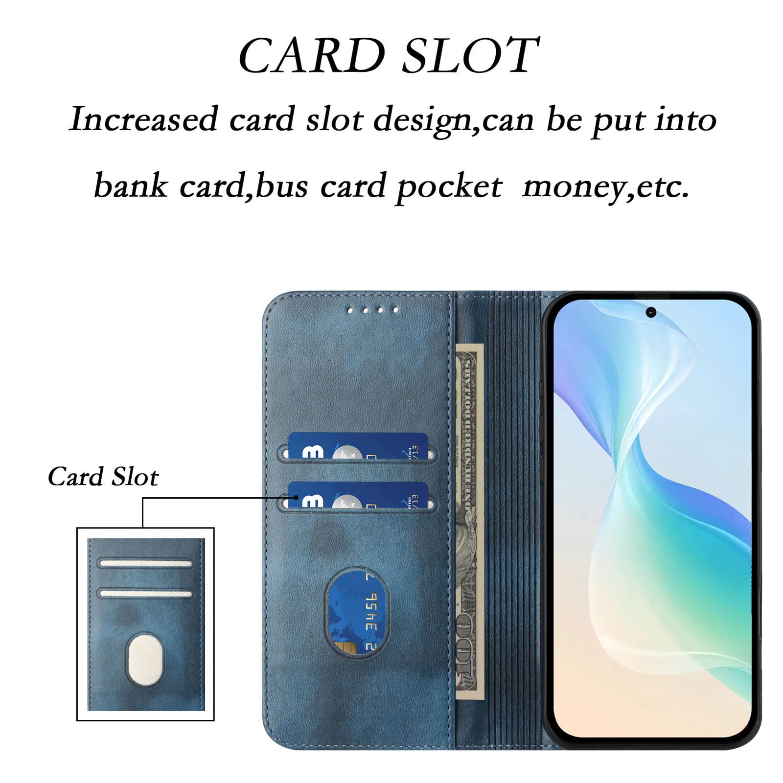 For Xiaomi 17 Pro Max Wallet Cases Retro Texture RFID Blocking Leather Phone Cover - Blue