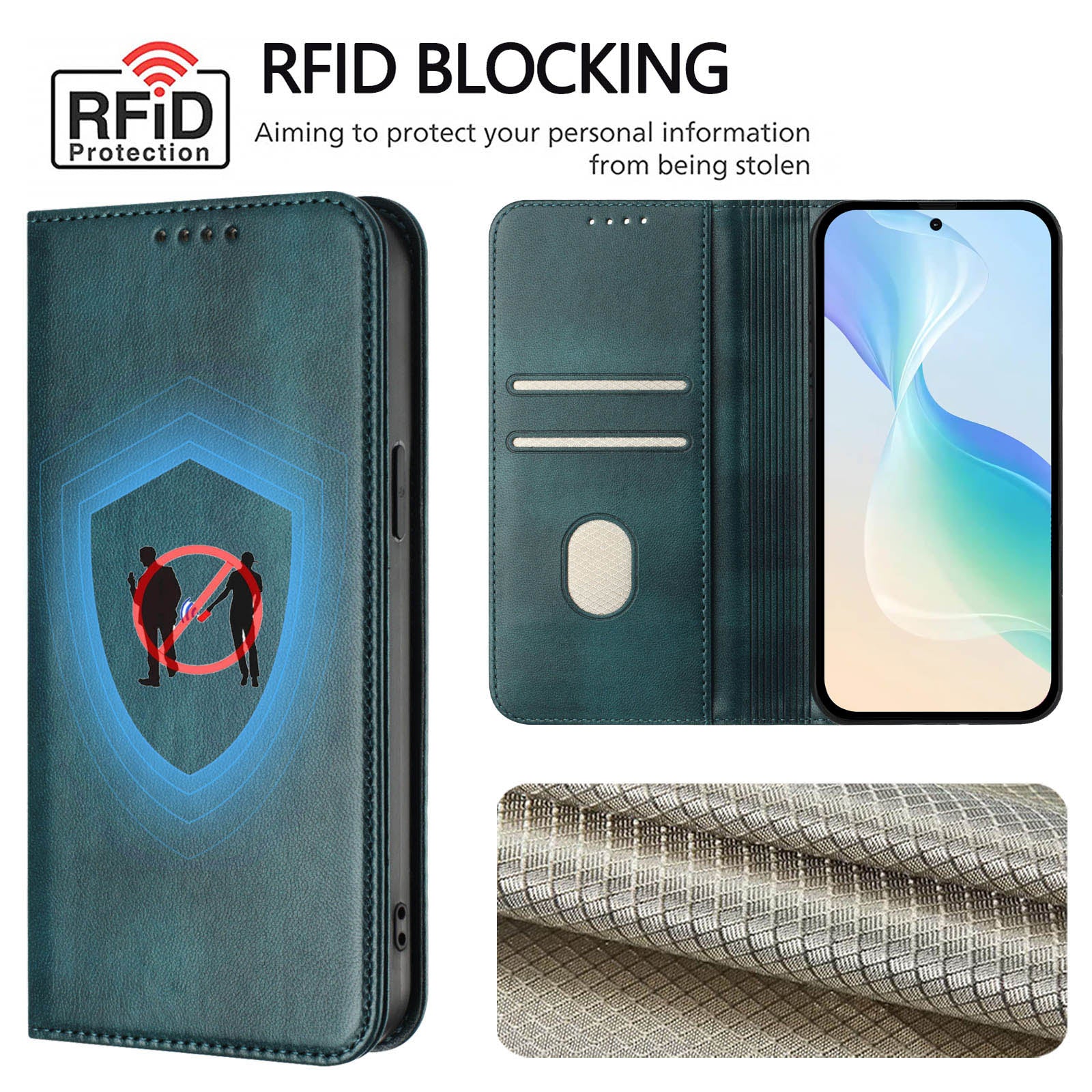 For Xiaomi 17 Pro Max Wallet Cases Retro Texture RFID Blocking Leather Phone Cover - Dark Green