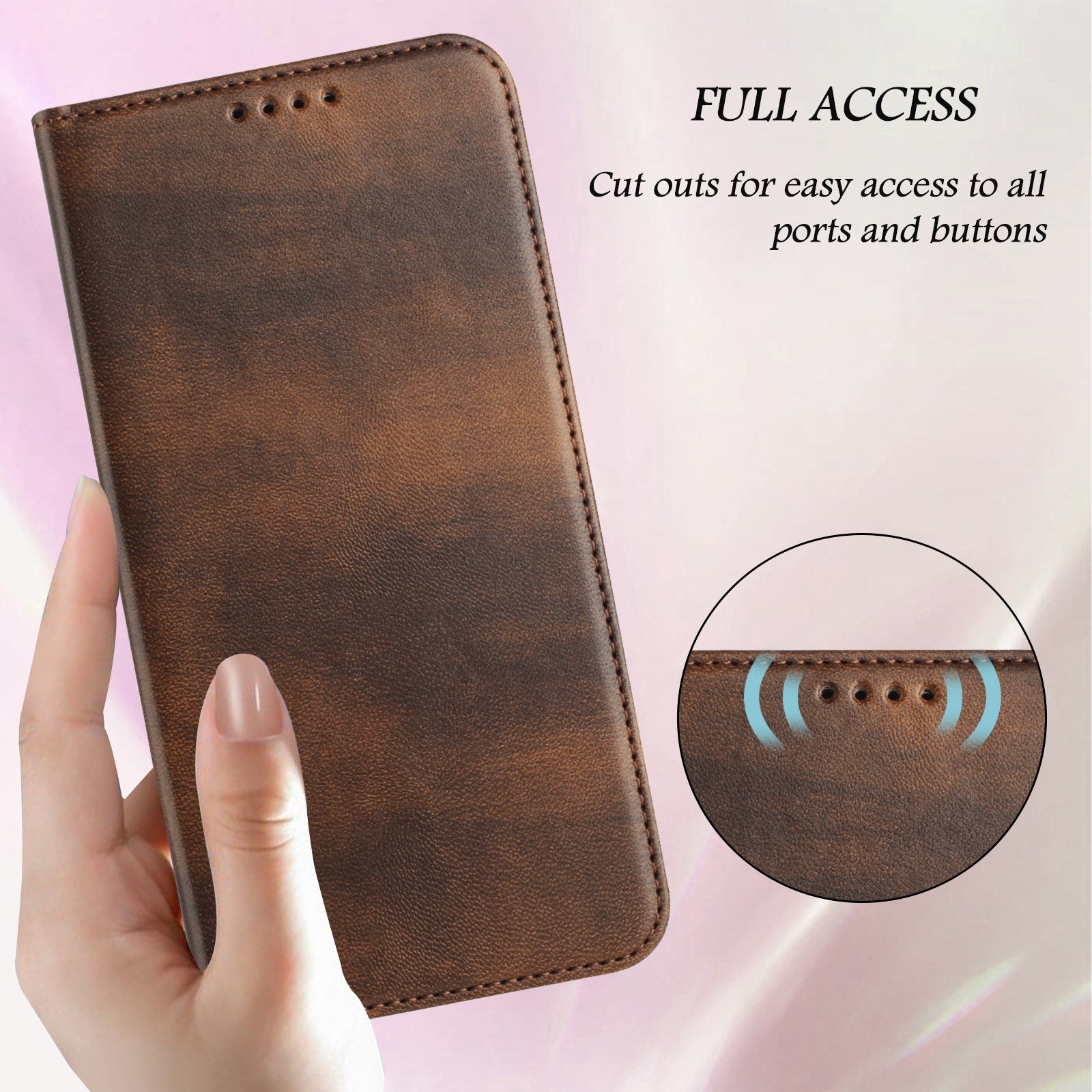 For Xiaomi 17 Pro Max Wallet Cases Retro Texture RFID Blocking Leather Phone Cover - Brown