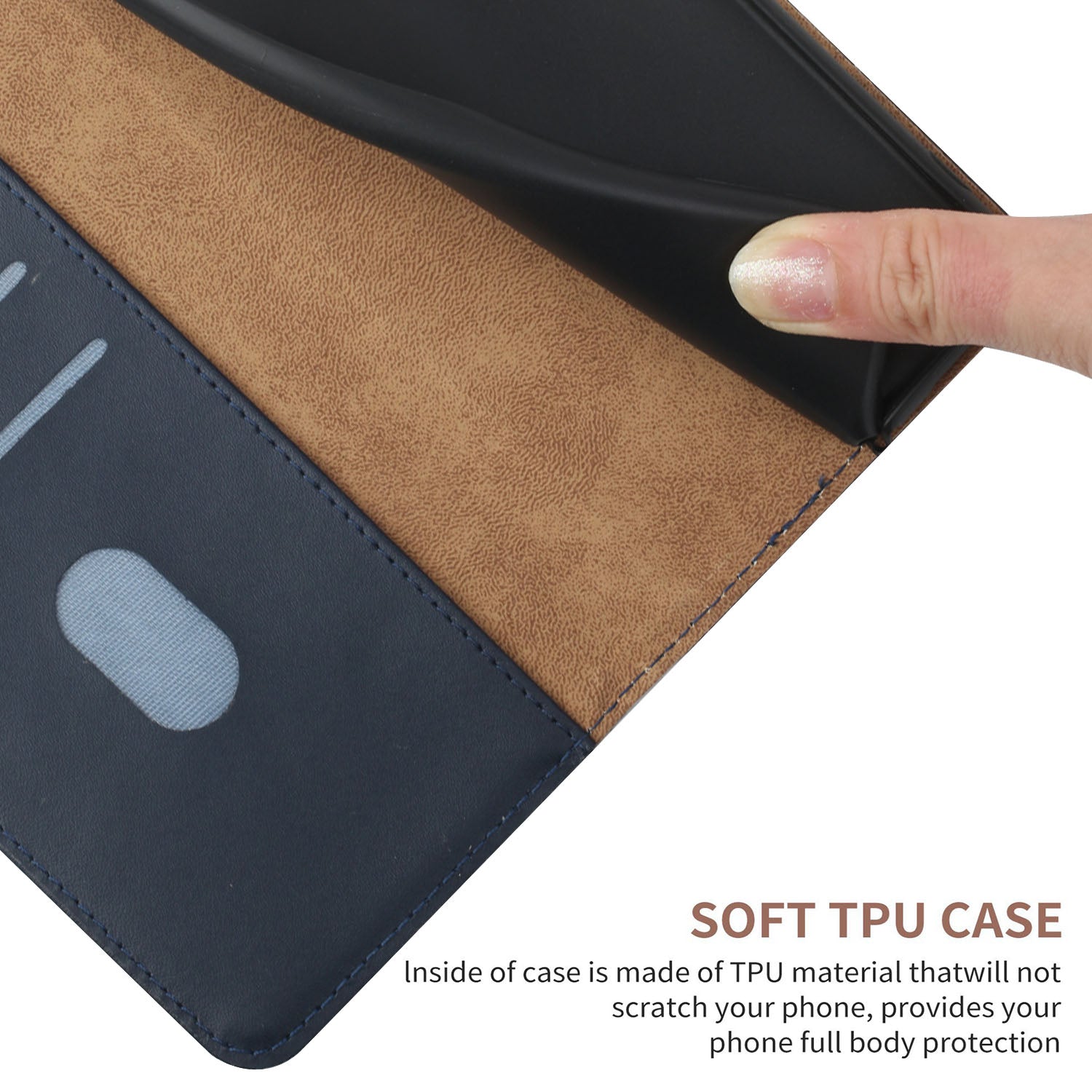 For Xiaomi 17 Pro Max Case Genuine Cow Leather Phone Cover Nappa Texture - Blue