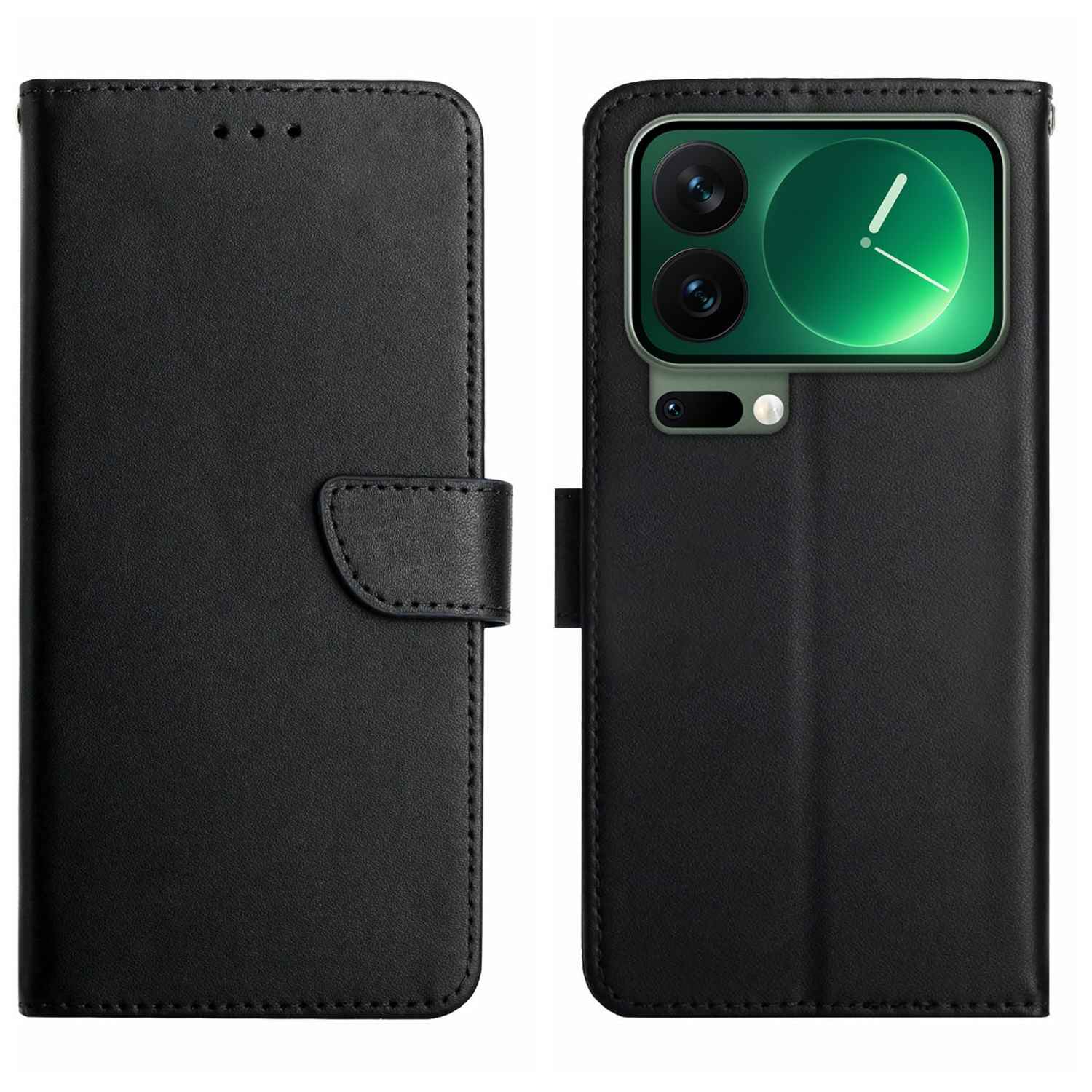 For Xiaomi 17 Pro Case Genuine Cow Leather Phone Cover Nappa Texture - Black
