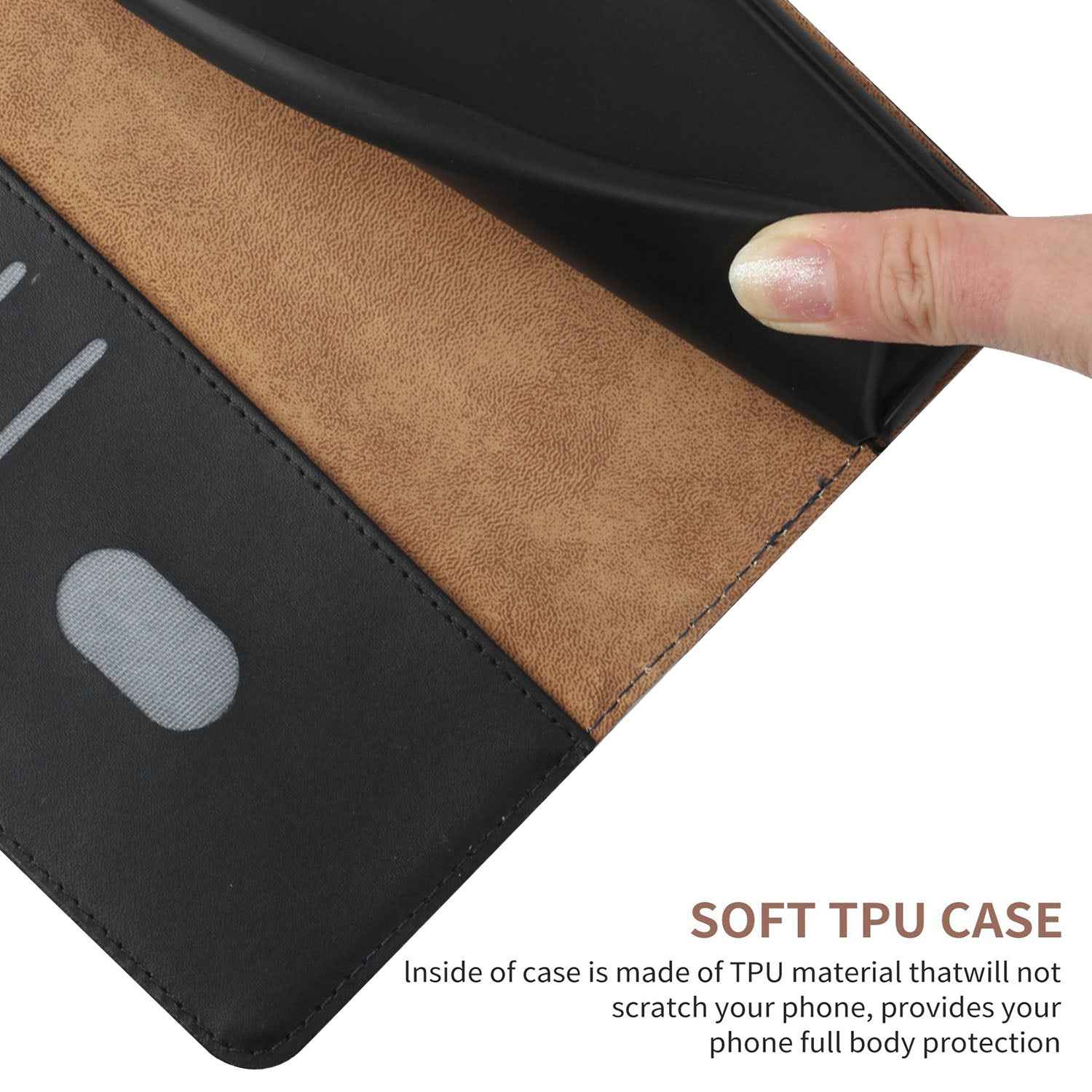 For Xiaomi 17 Pro Case Genuine Cow Leather Phone Cover Nappa Texture - Black