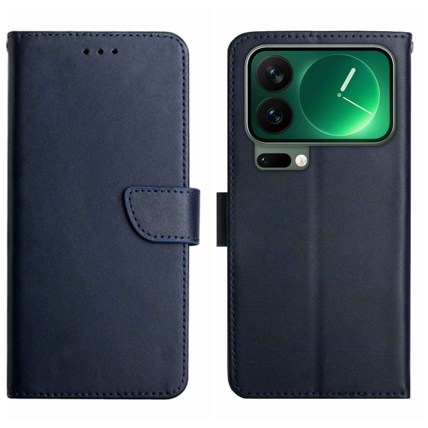 For Xiaomi 17 Pro Case Genuine Cow Leather Phone Cover Nappa Texture - Blue