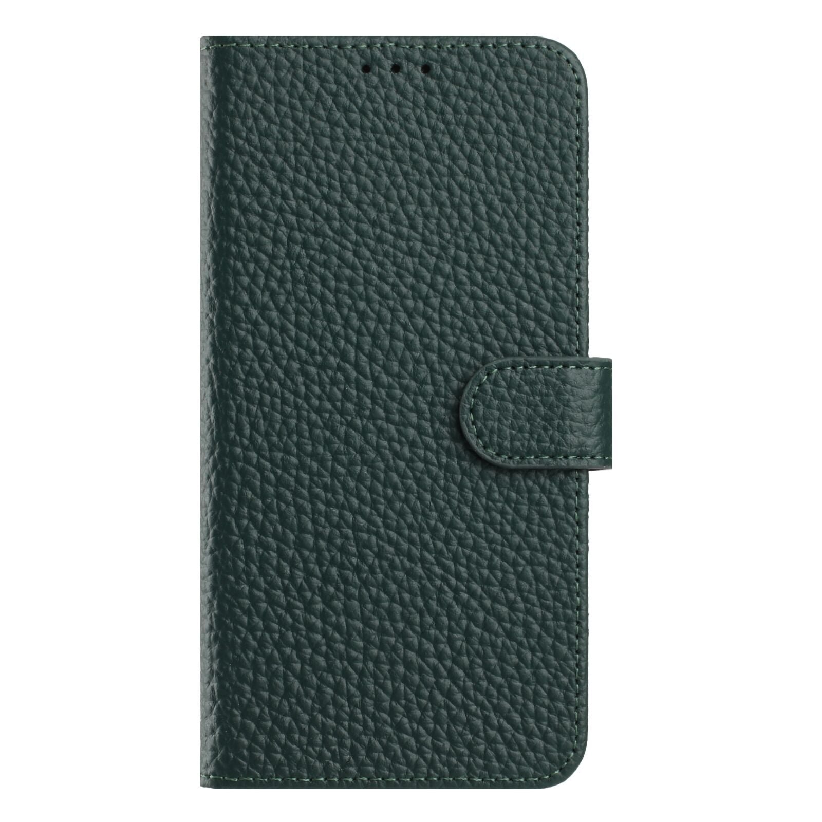 For Xiaomi 17 Pro Max Case Wallet Stand Litchi Texture Genuine Cow Leather Flip Phone Cover - Green
