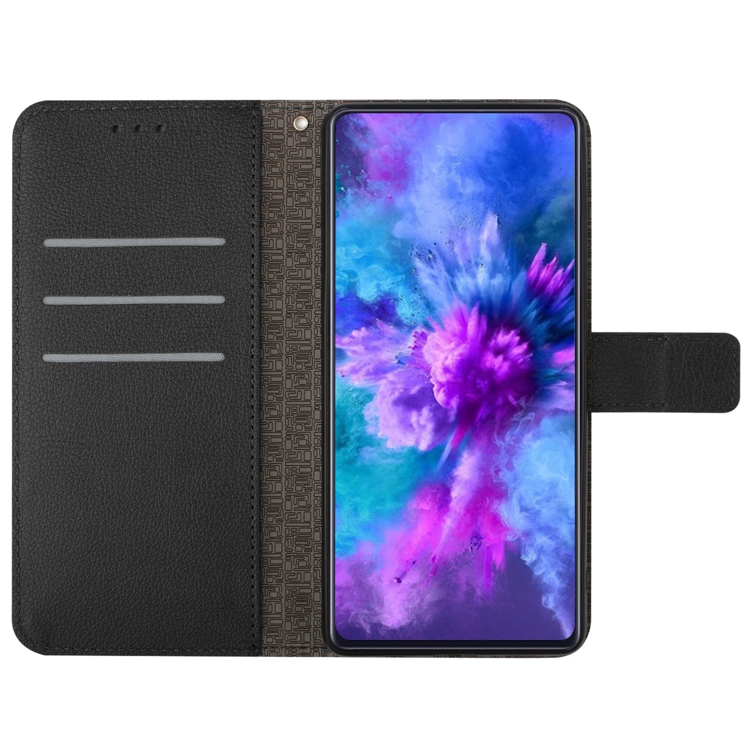 For Xiaomi 17 Pro Max Case Wallet Imprint PU Leather Flip Folio Phone Cover - Black