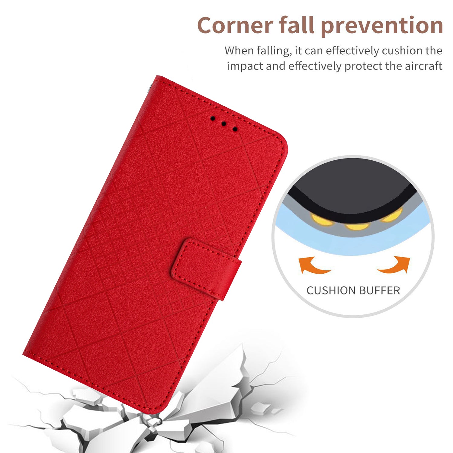For Xiaomi 17 Pro Max Case Wallet Imprint PU Leather Flip Folio Phone Cover - Red