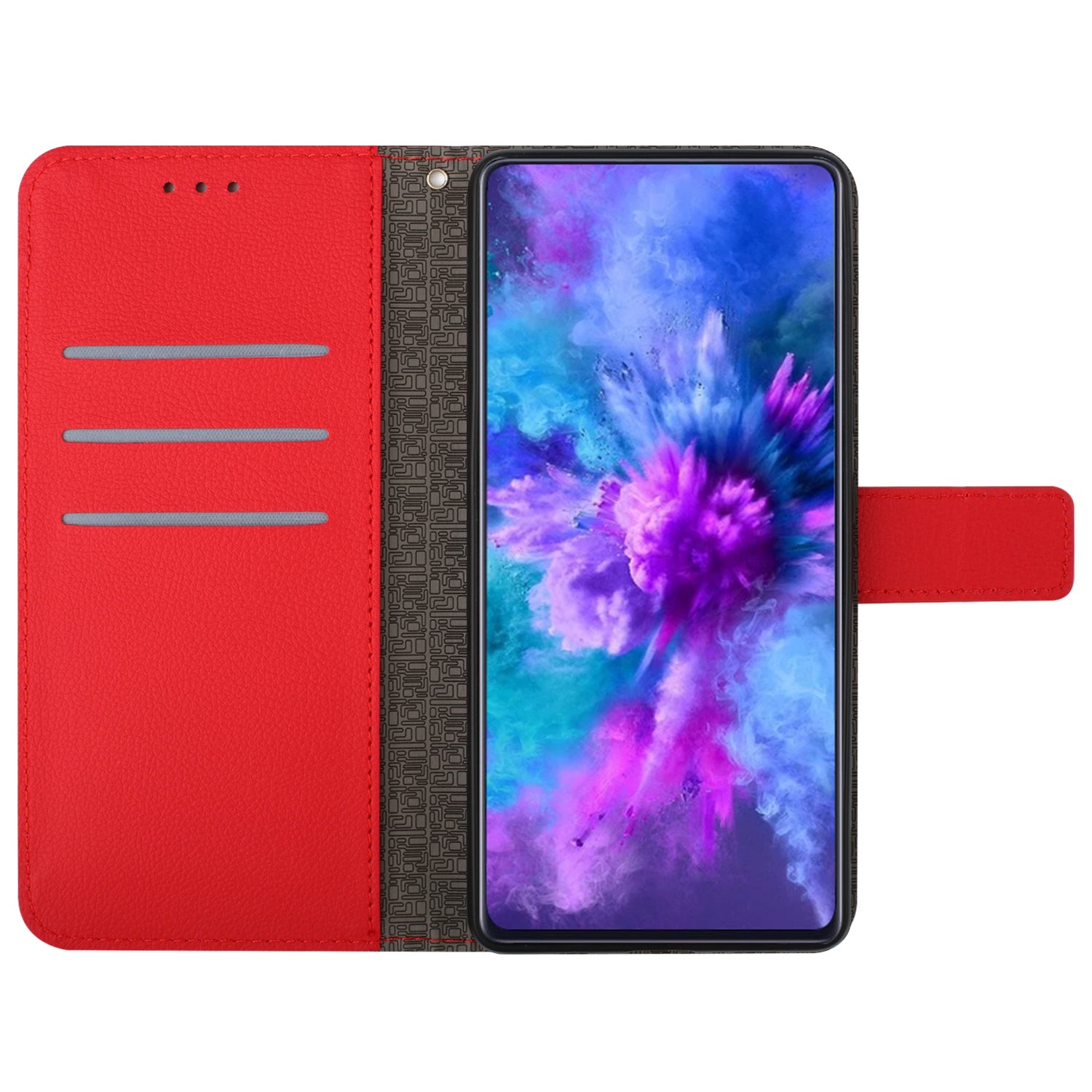 For Xiaomi 17 Pro Max Case Wallet Imprint PU Leather Flip Folio Phone Cover - Red