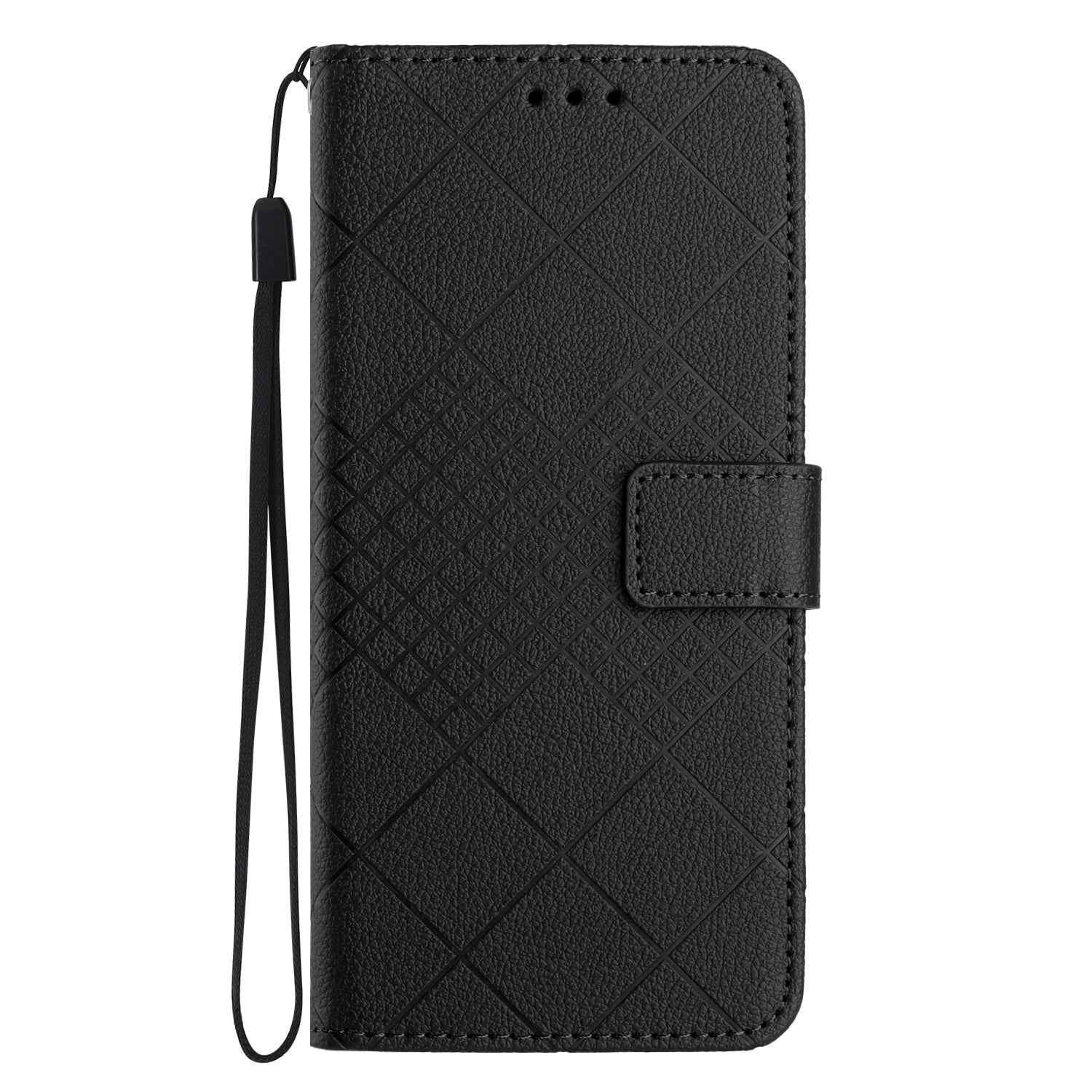 For Xiaomi 17 Pro Case Wallet Imprint PU Leather Flip Folio Phone Cover - Black