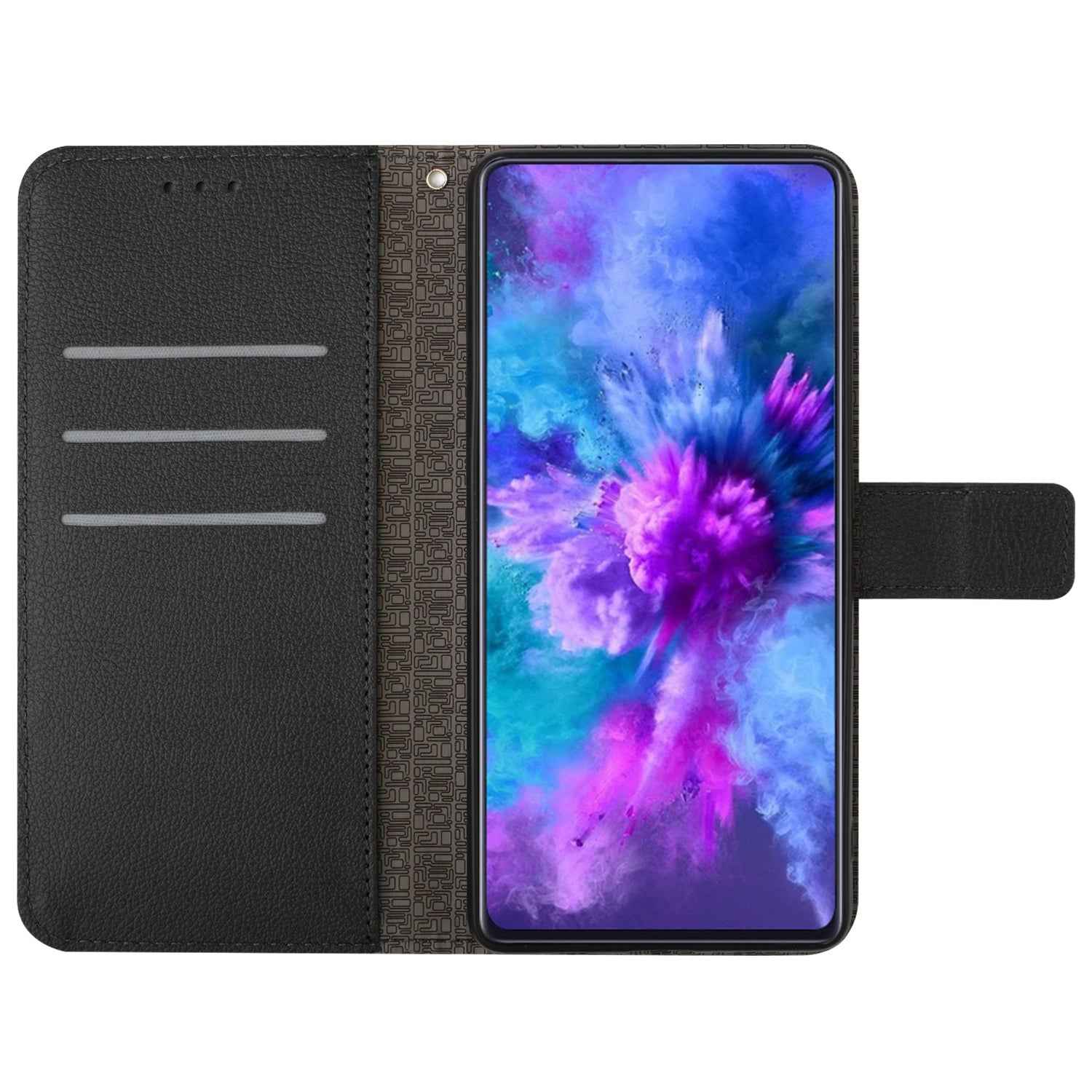 For Xiaomi 17 Pro Case Wallet Imprint PU Leather Flip Folio Phone Cover - Black