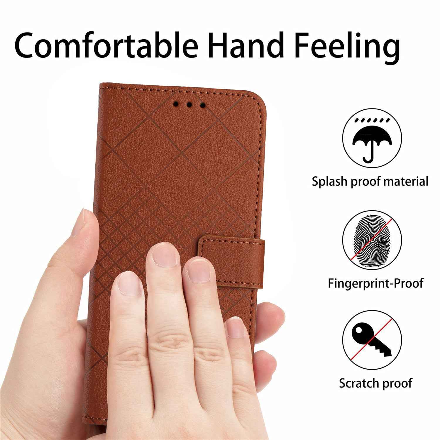 For Xiaomi 17 Pro Case Wallet Imprint PU Leather Flip Folio Phone Cover - Brown