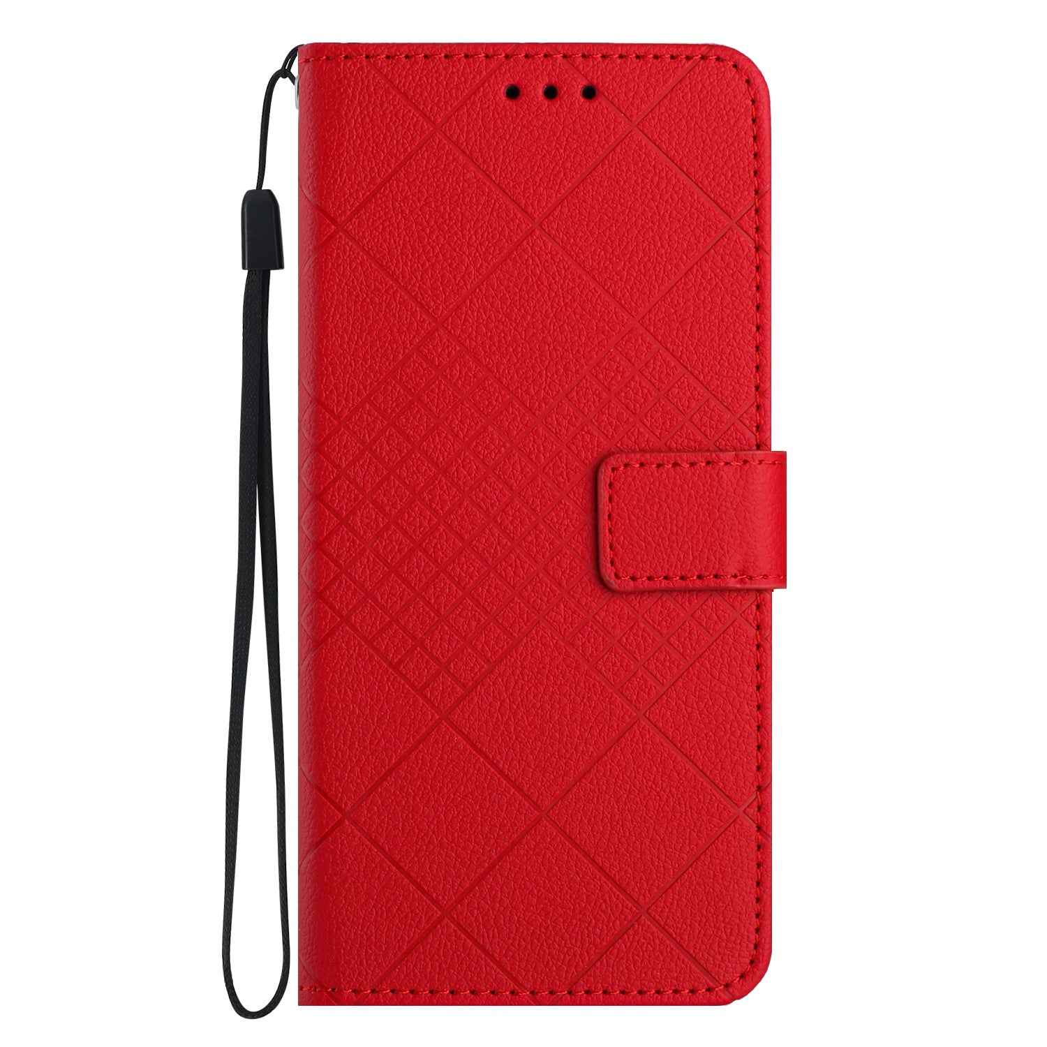 For Xiaomi 17 Pro Case Wallet Imprint PU Leather Flip Folio Phone Cover - Red