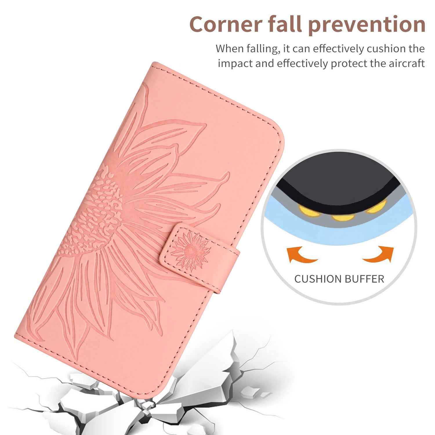 For Xiaomi 17 Pro Case Sunflower Imprint Leather Wallet Phone Cover with Wrist Strap - Pink