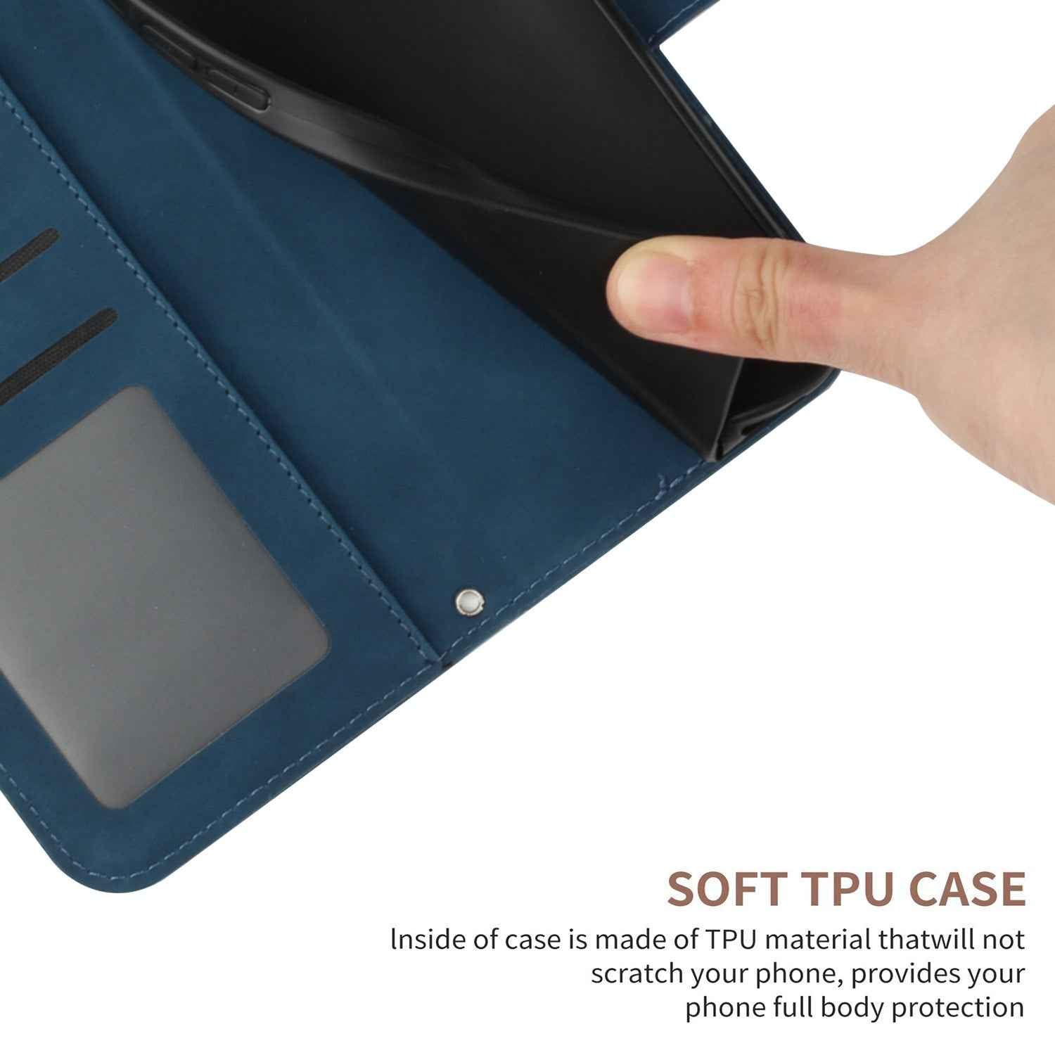 For Xiaomi 17 Pro Case Sunflower Imprint Leather Wallet Phone Cover with Wrist Strap - Dark Blue