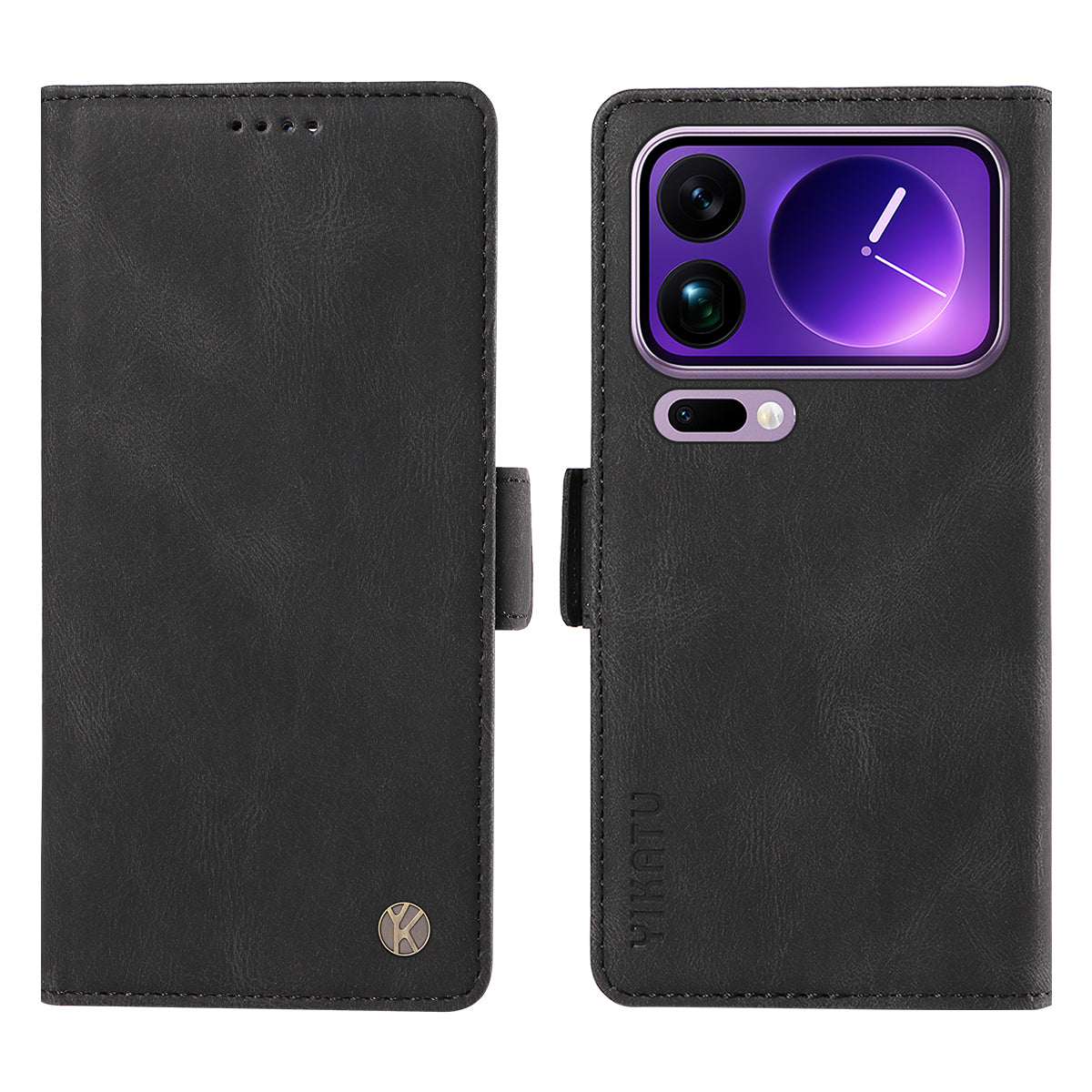 For Xiaomi 17 Pro Max Leather Case YIKATU YK-005 Skin-touch Feeling Wallet Phone Cover - Black