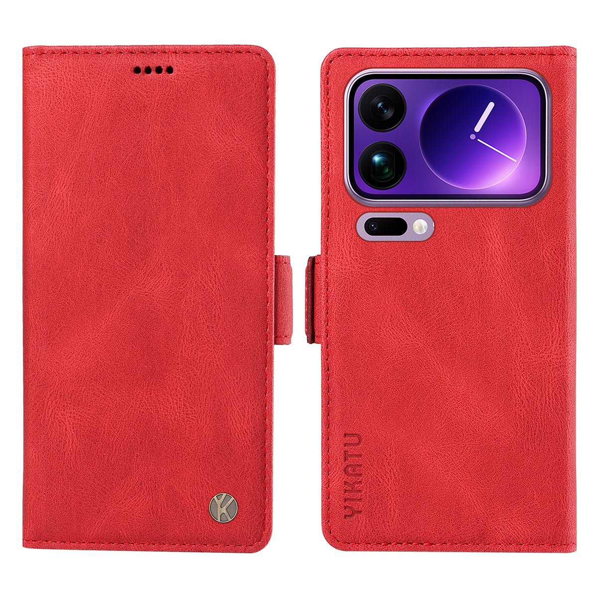 For Xiaomi 17 Pro Max Leather Case YIKATU YK-005 Skin-touch Feeling Wallet Phone Cover - Red