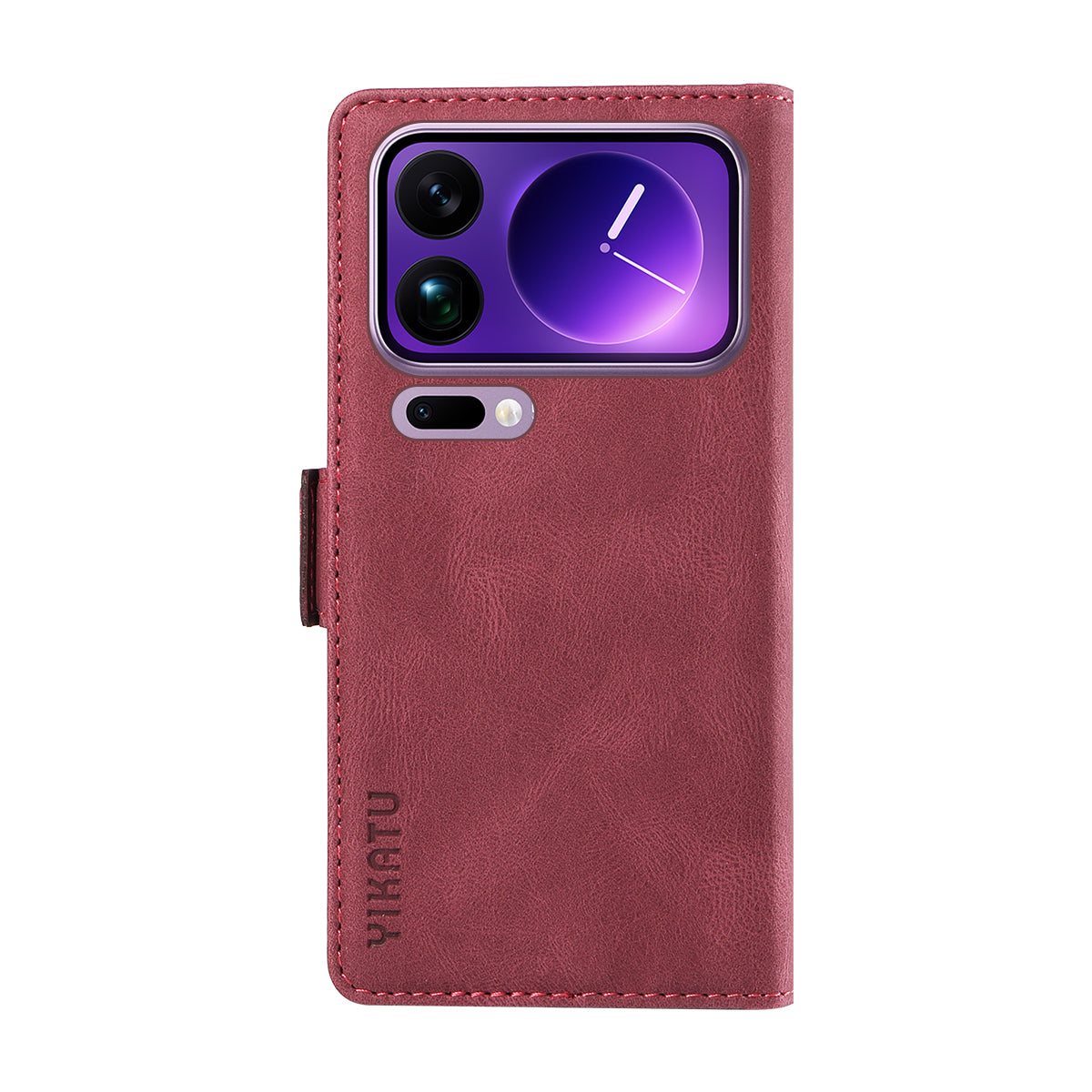 For Xiaomi 17 Pro Max Leather Case YIKATU YK-005 Skin-touch Feeling Wallet Phone Cover - Wine Red