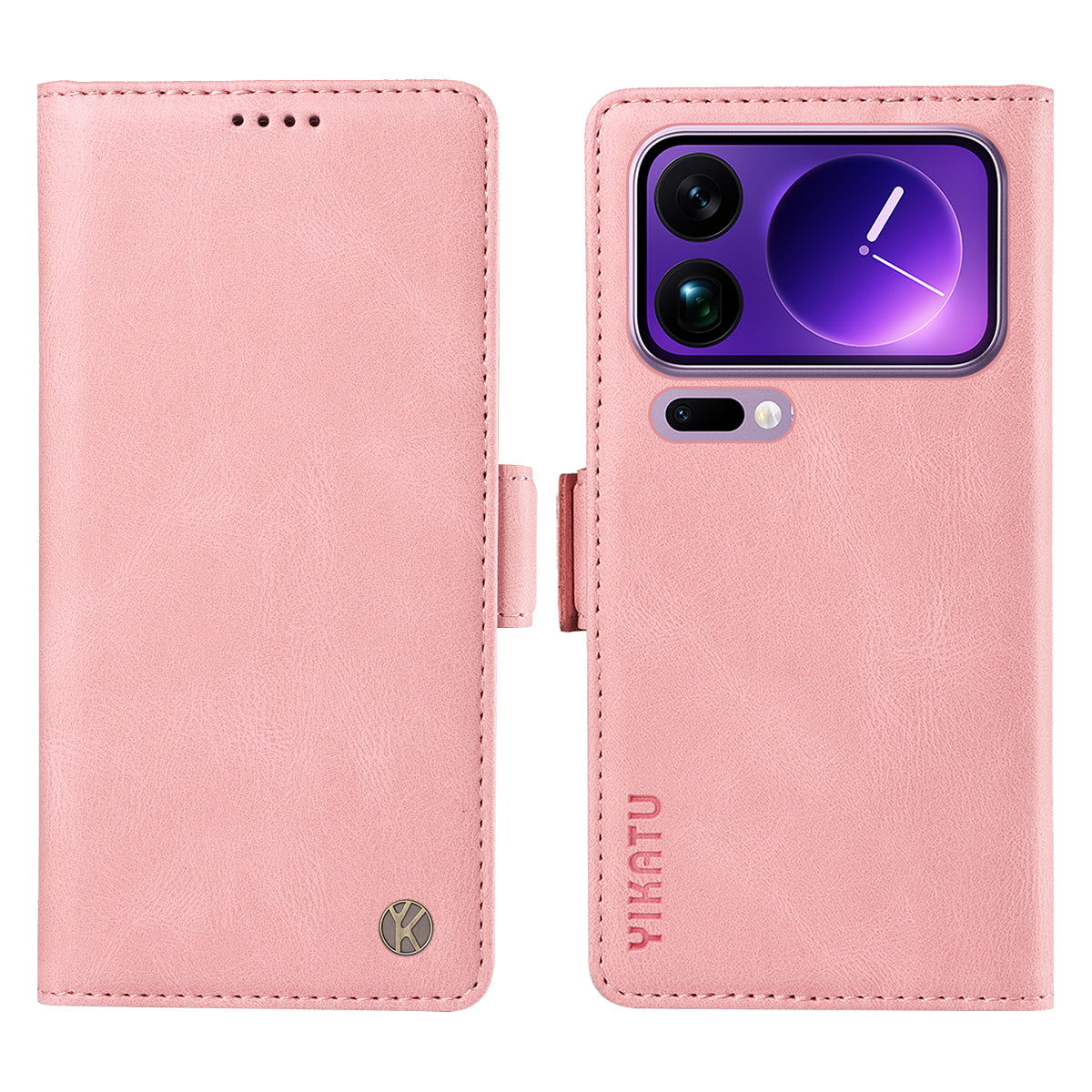 For Xiaomi 17 Pro Max Leather Case YIKATU YK-005 Skin-touch Feeling Wallet Phone Cover - Pink