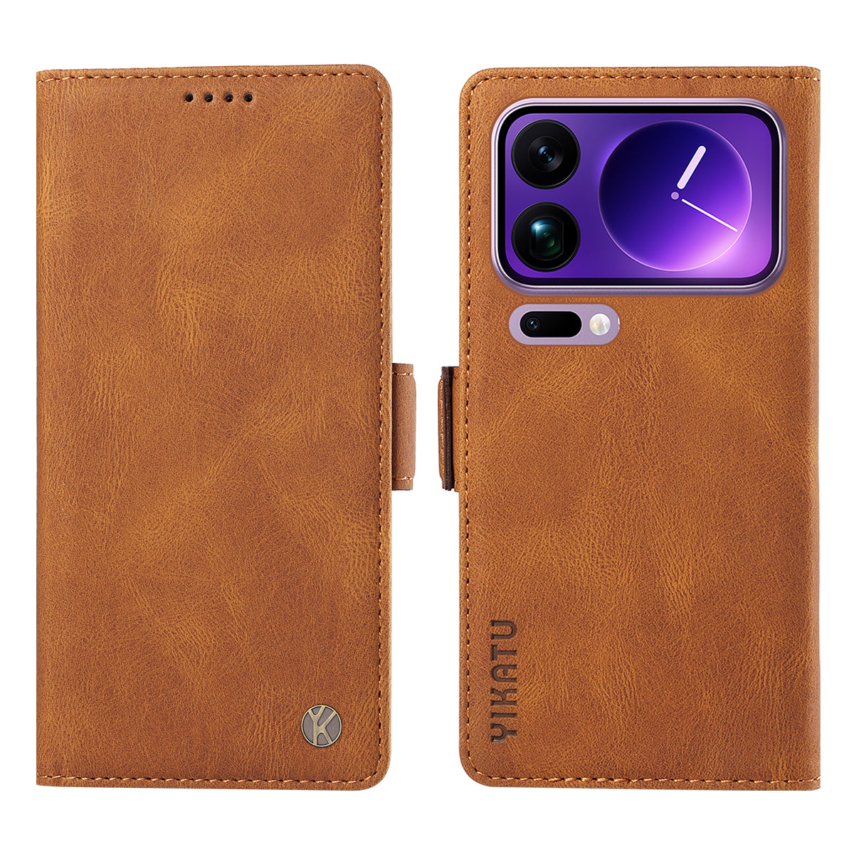 For Xiaomi 17 Pro Max Leather Case YIKATU YK-005 Skin-touch Feeling Wallet Phone Cover - Brown
