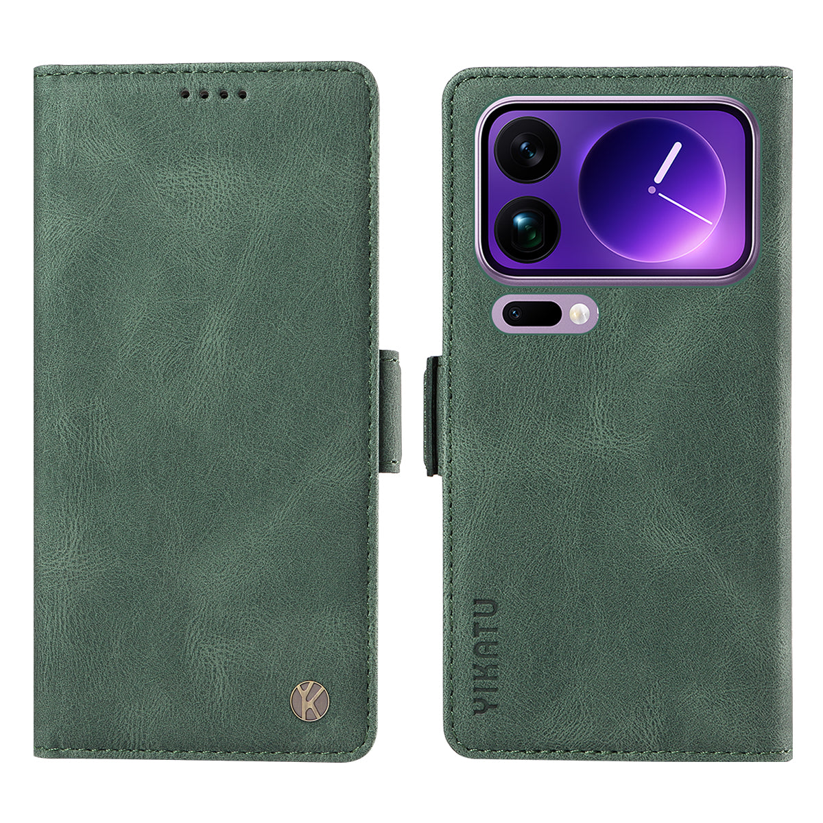 For Xiaomi 17 Pro Max Leather Case YIKATU YK-005 Skin-touch Feeling Wallet Phone Cover - Green