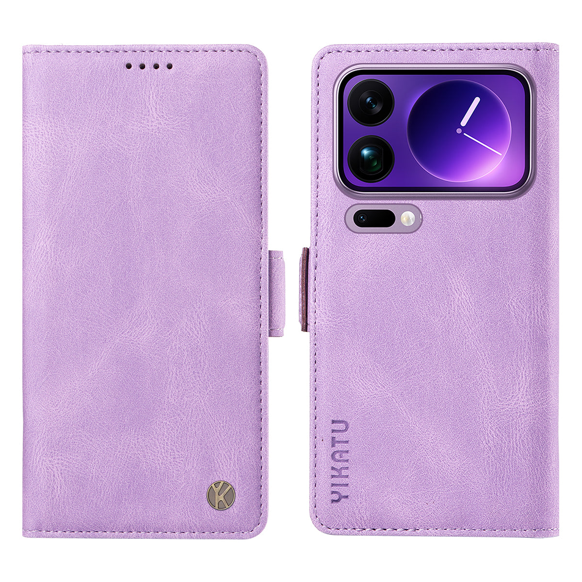 For Xiaomi 17 Pro Max Leather Case YIKATU YK-005 Skin-touch Feeling Wallet Phone Cover - Purple