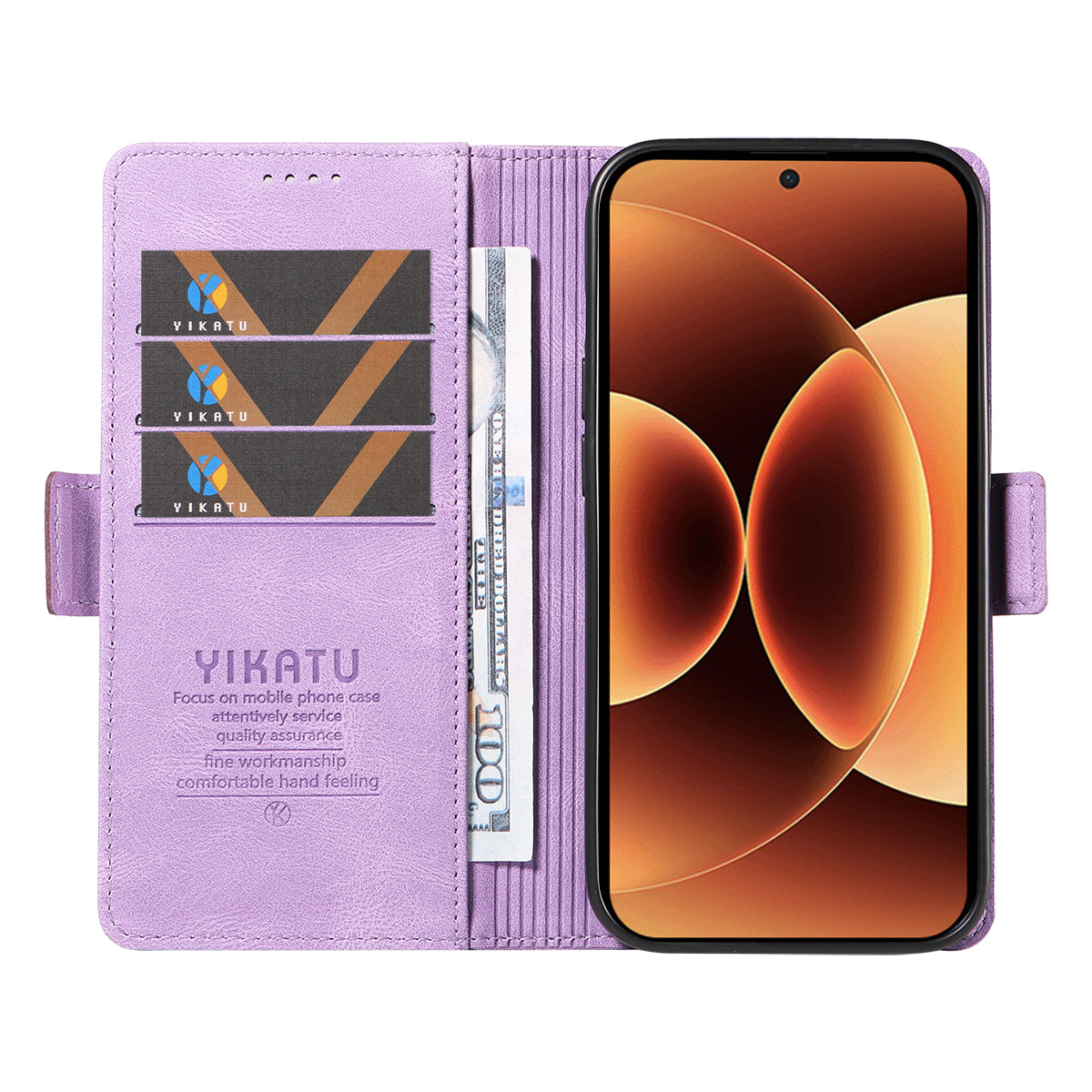 For Xiaomi 17 Pro Max Leather Case YIKATU YK-005 Skin-touch Feeling Wallet Phone Cover - Purple