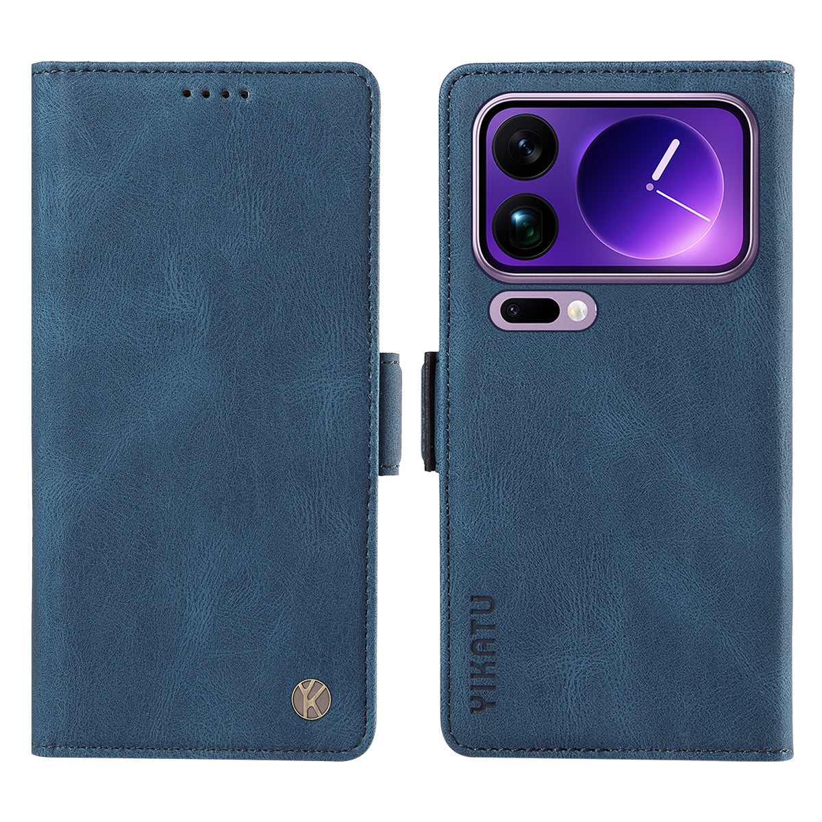 For Xiaomi 17 Pro Max Leather Case YIKATU YK-005 Skin-touch Feeling Wallet Phone Cover - Blue