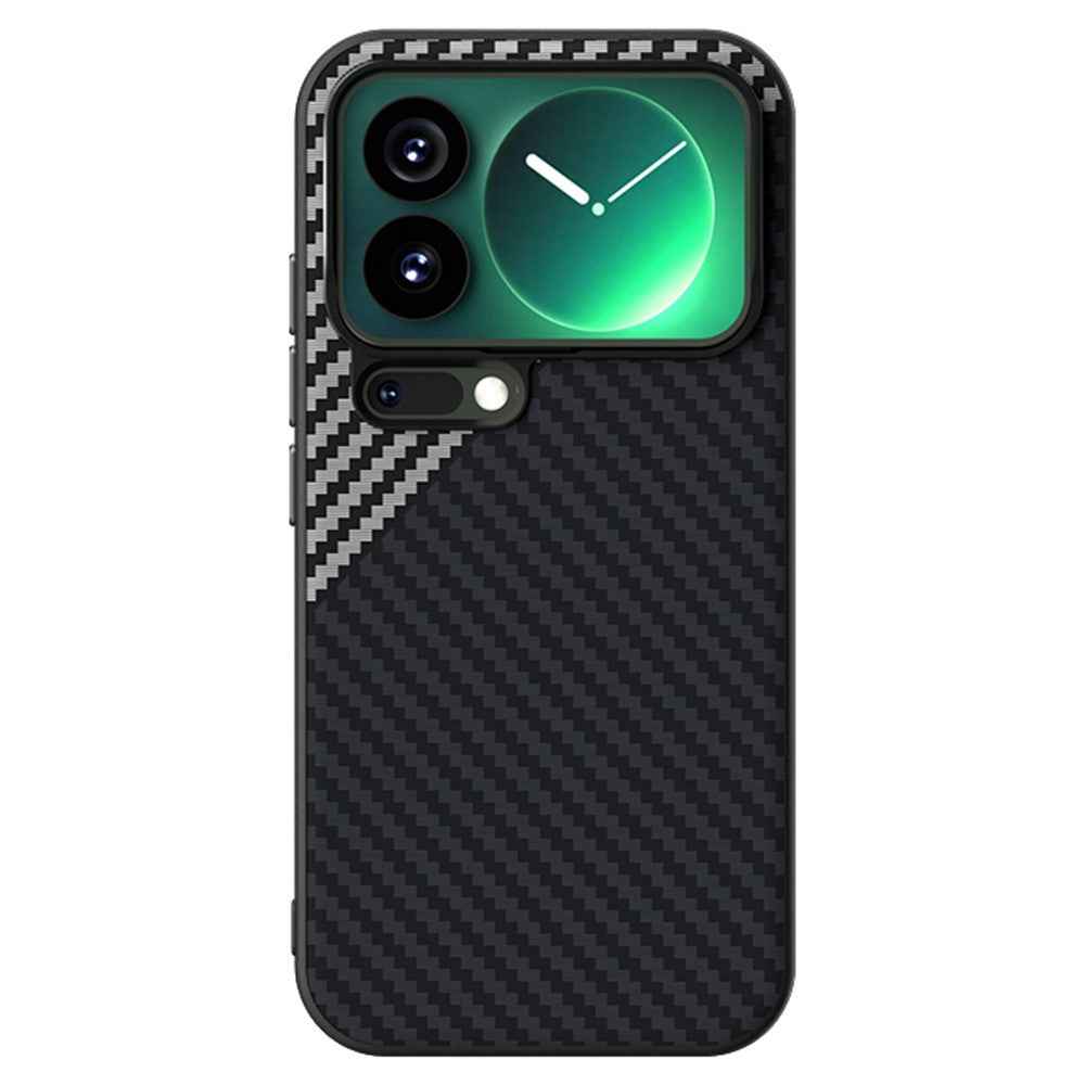 ABEEL For Xiaomi 17 Pro Magnetic Case Carbon Fiber Texture Back Cover - Black  /  Silver