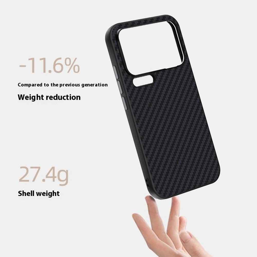ABEEL For Xiaomi 17 Pro Magnetic Case Carbon Fiber Texture Back Cover - Black  /  Silver