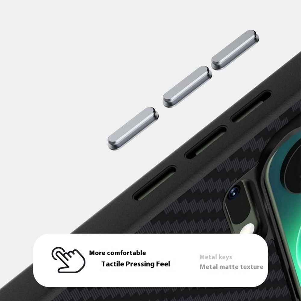 ABEEL For Xiaomi 17 Pro Magnetic Case Carbon Fiber Texture Back Cover - Black  /  Silver