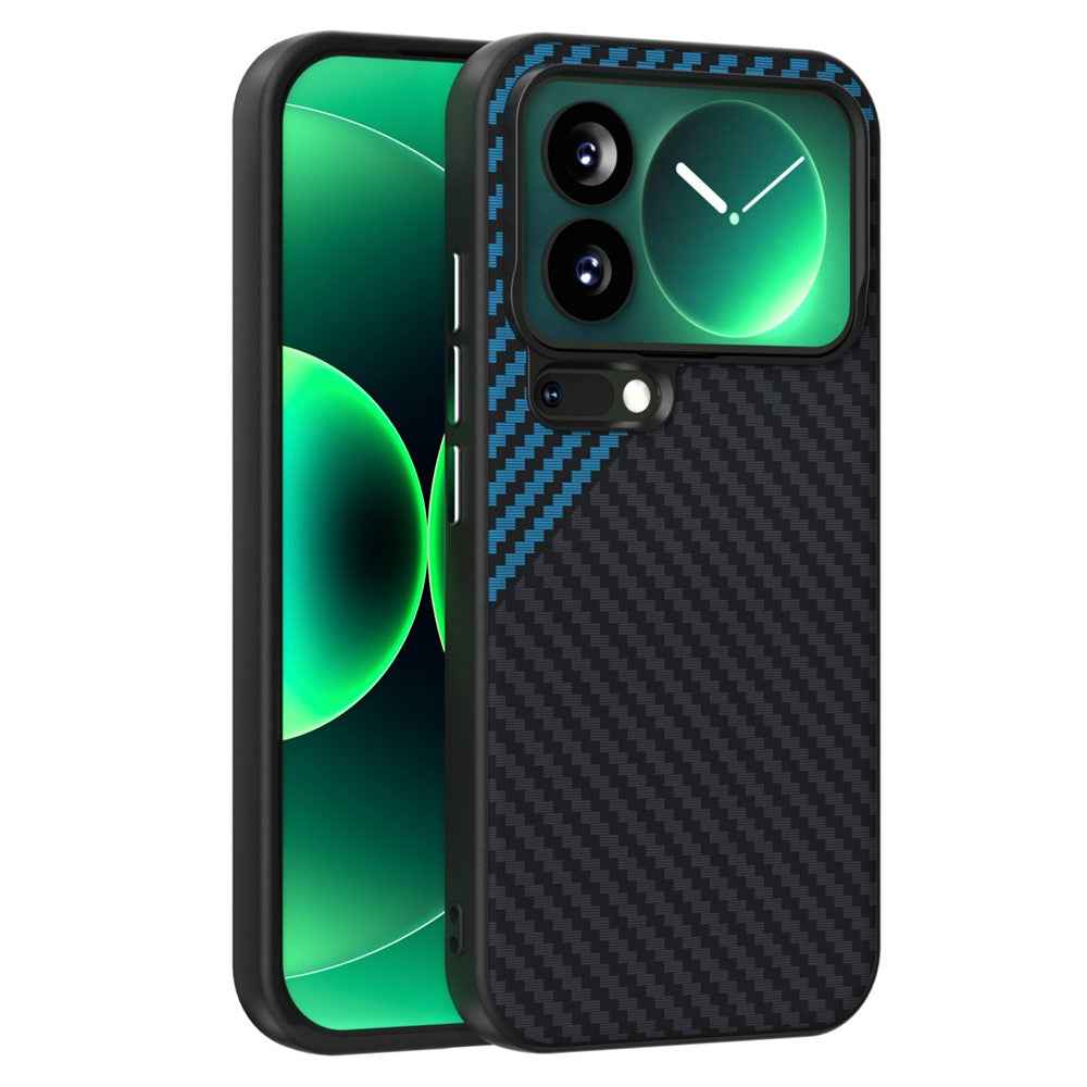ABEEL For Xiaomi 17 Pro Magnetic Case Carbon Fiber Texture Back Cover - Black  /  Blue