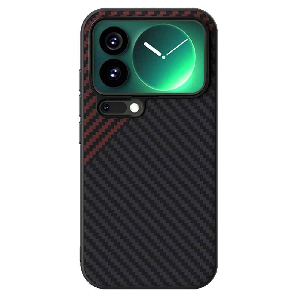 ABEEL For Xiaomi 17 Pro Magnetic Case Carbon Fiber Texture Back Cover - Black  /  Red