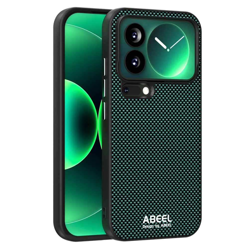 ABEEL For Xiaomi 17 Pro Magnetic Case Printed PC TPU Aluminum Alloy Leather Phone Cover - Green